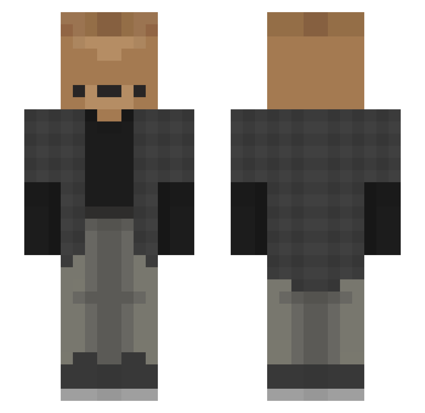 Zemyre Minecraft skin, front and back view
