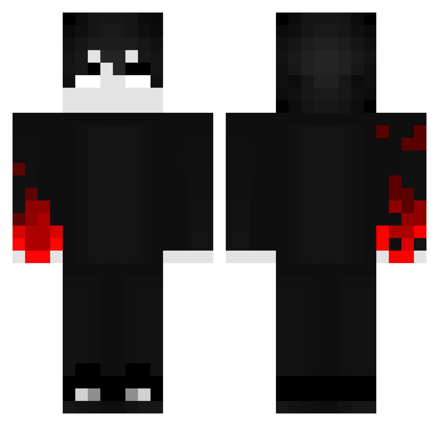 Fellp22 Minecraft skin, front and back view