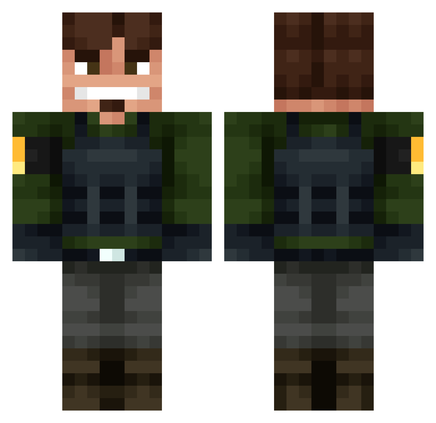 Meowing1nsanely Minecraft skin, front and back view