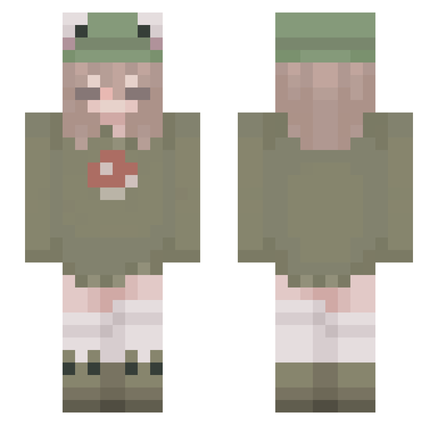 mushroom0froog Minecraft skin, front and back view