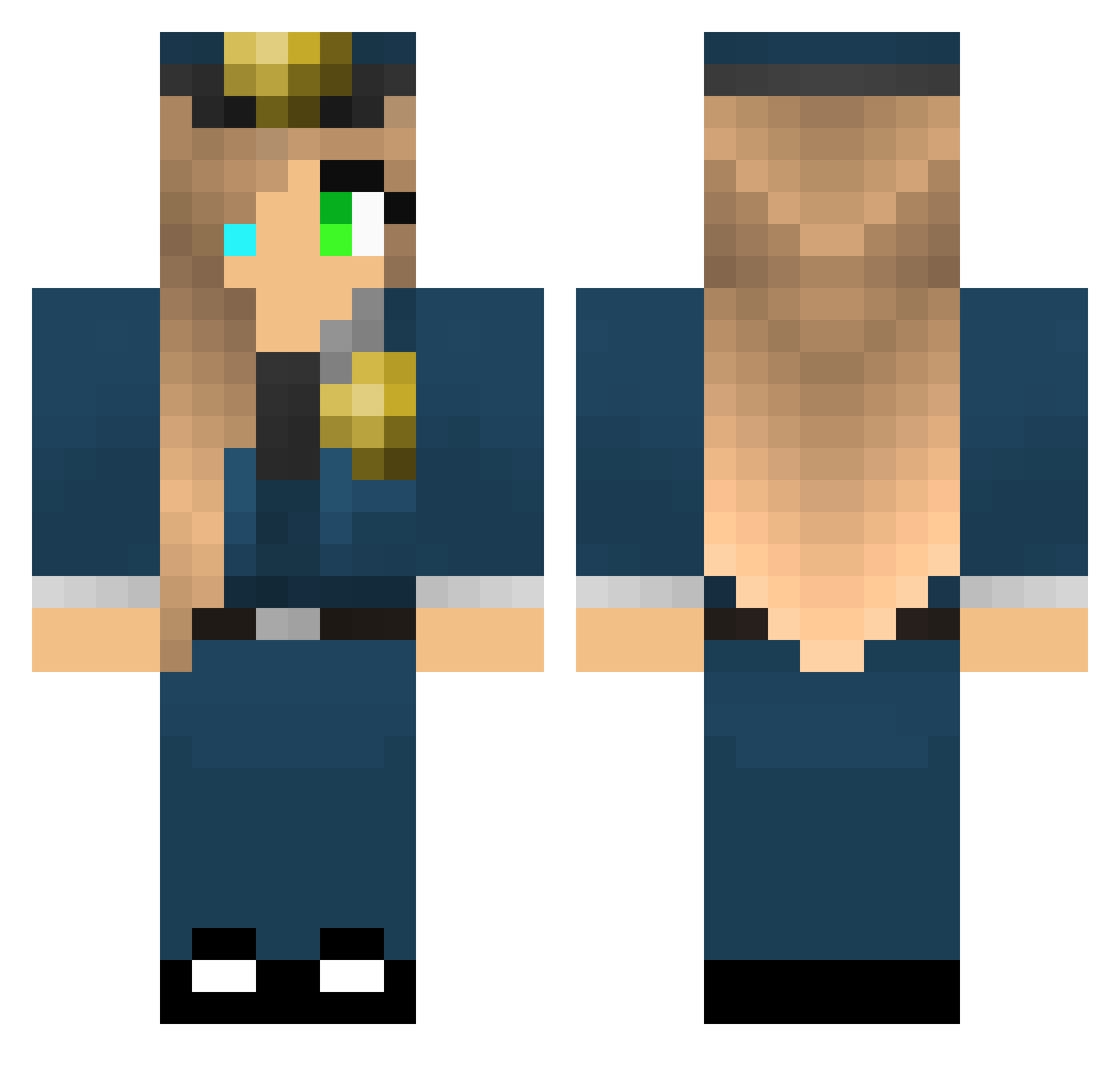 yc666 Minecraft skin, front and back view