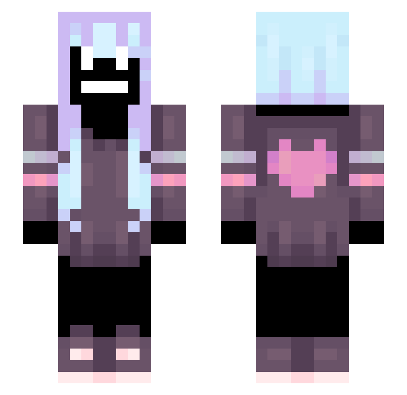 Sceptered Minecraft skin, front and back view