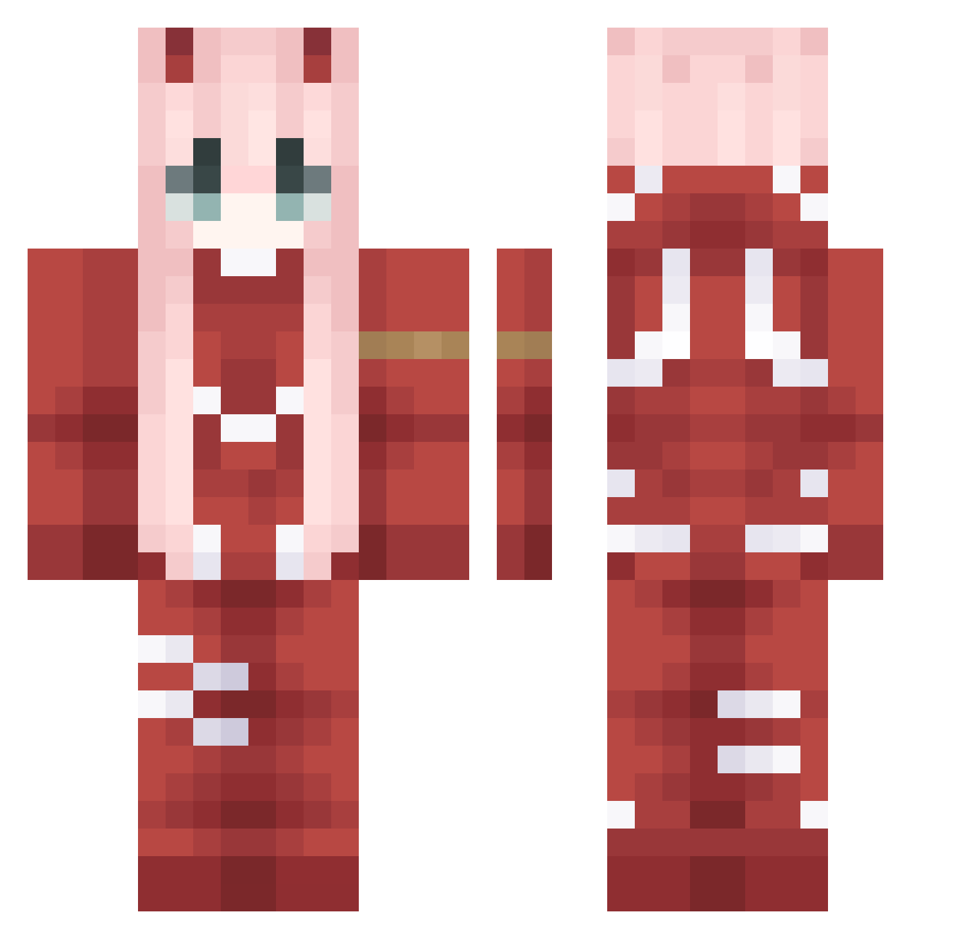 xZ3rik Minecraft skin, front and back view