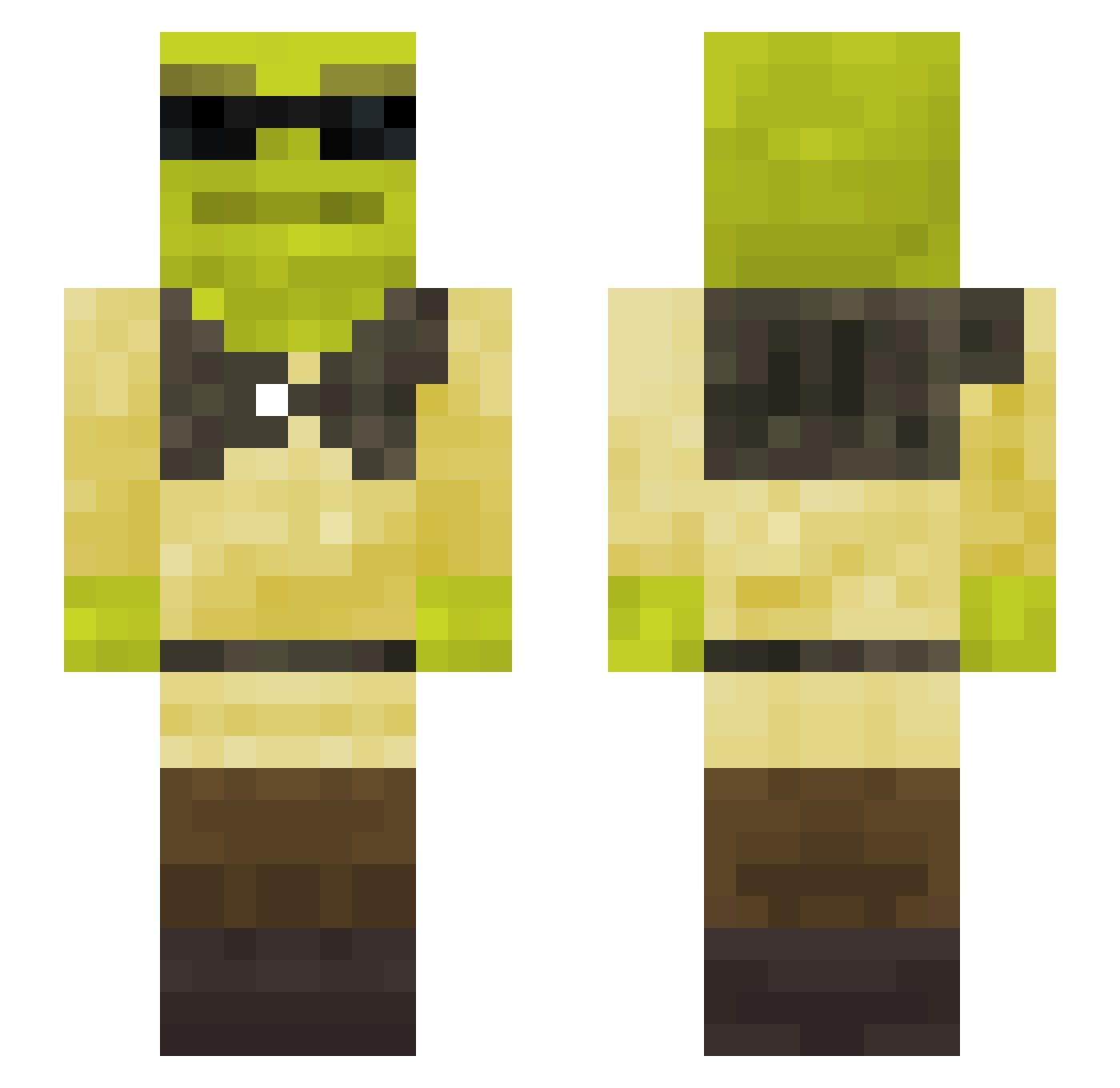 Pu227ySlayer Minecraft skin, front and back view