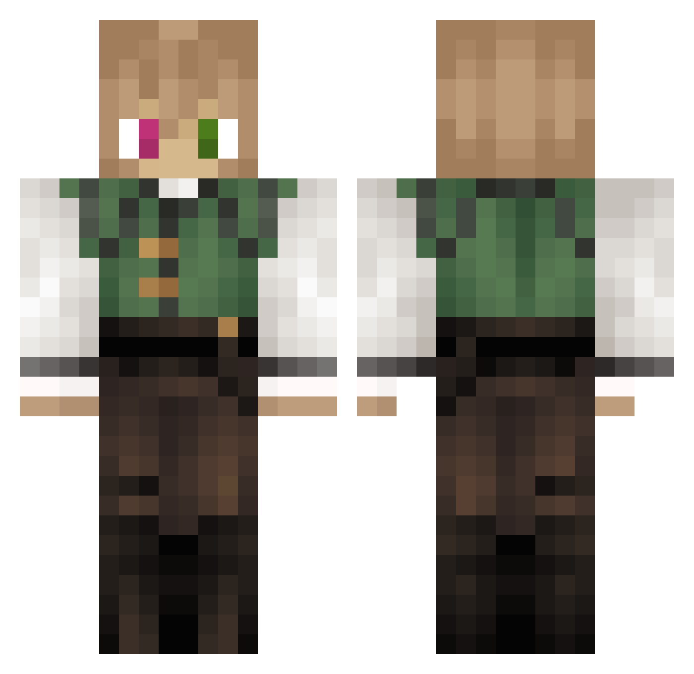 SrElbert Minecraft skin, front and back view