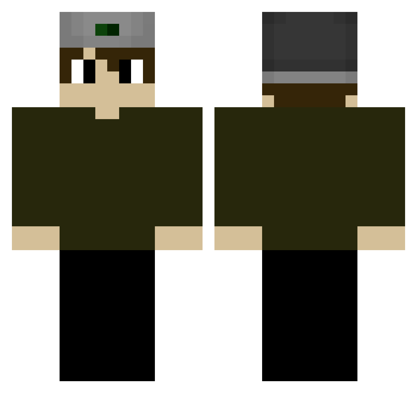 w638 Minecraft skin, front and back view