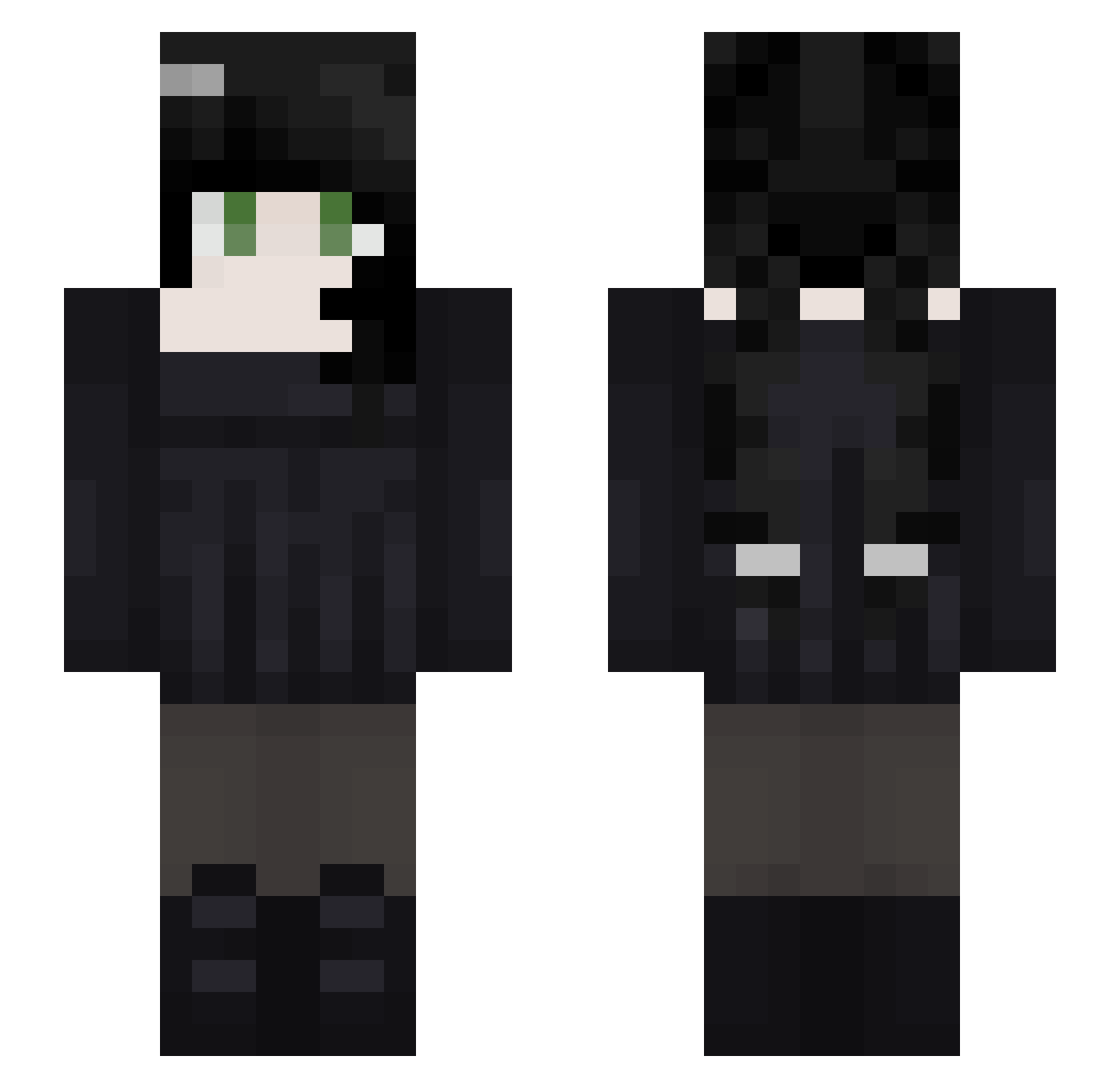 Miragenyaaa Minecraft skin, front and back view