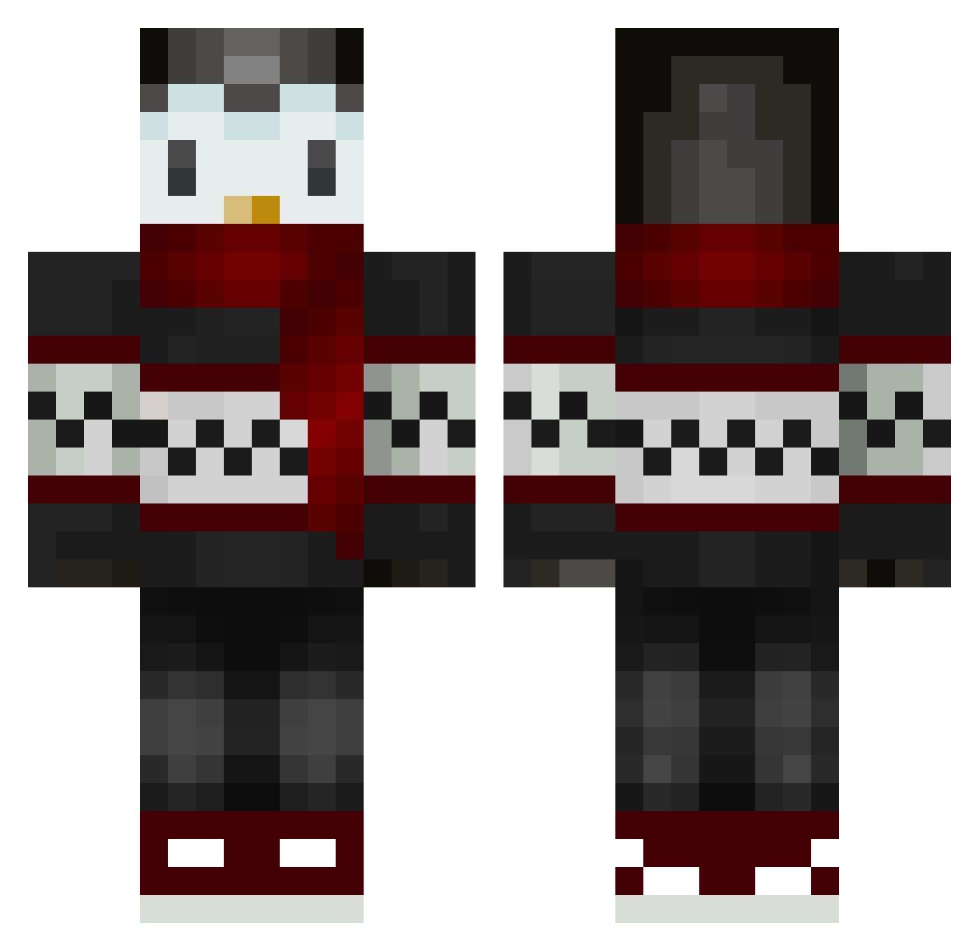 RedCrafterYT11 Minecraft skin, front and back view