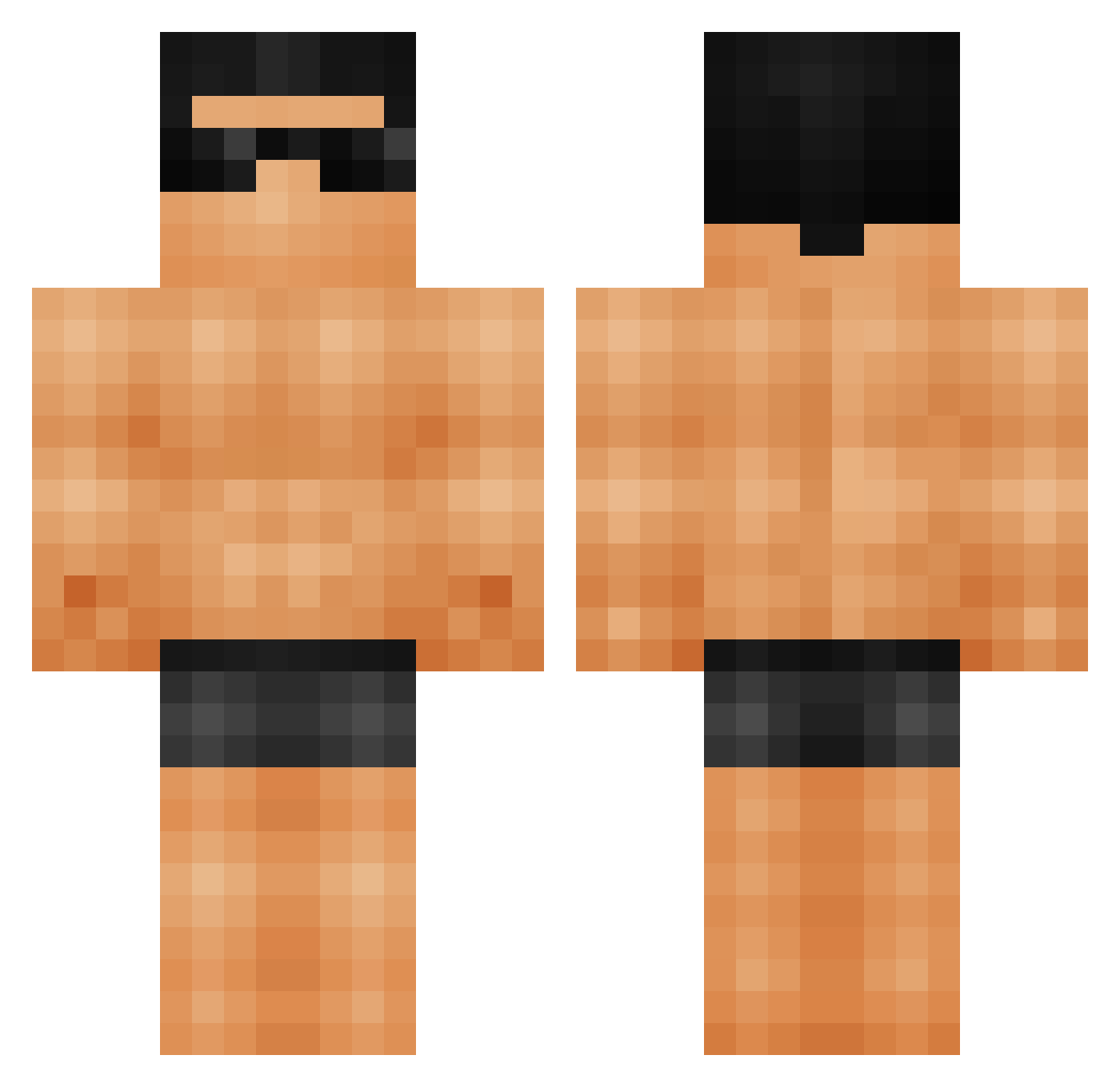 ryhi Minecraft skin, front and back view