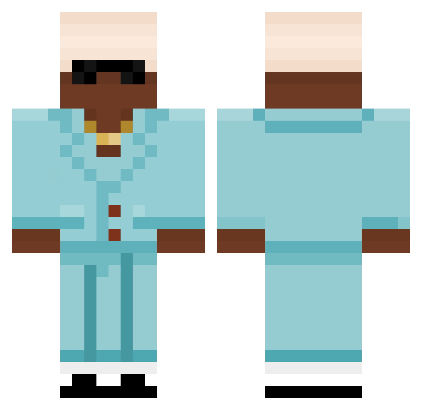 Disaris Minecraft skin, front and back view
