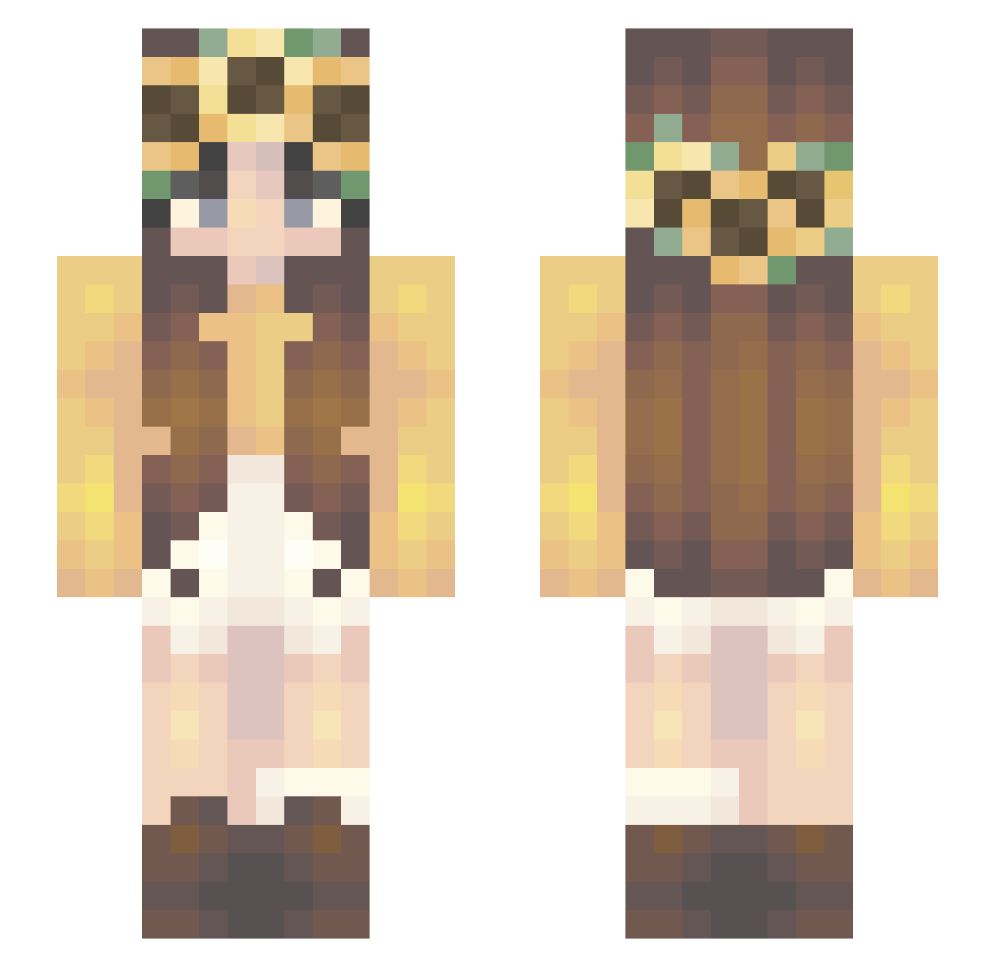 Autokinetic Minecraft skin, front and back view