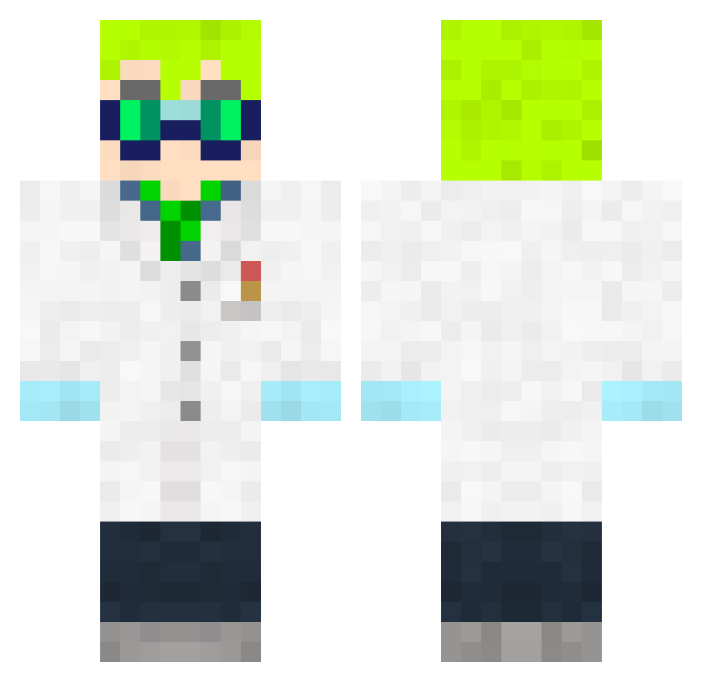 NEWT_03 Minecraft skin, front and back view
