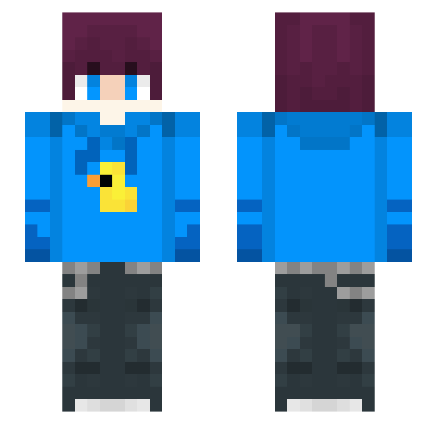 swobbing Minecraft skin, front and back view