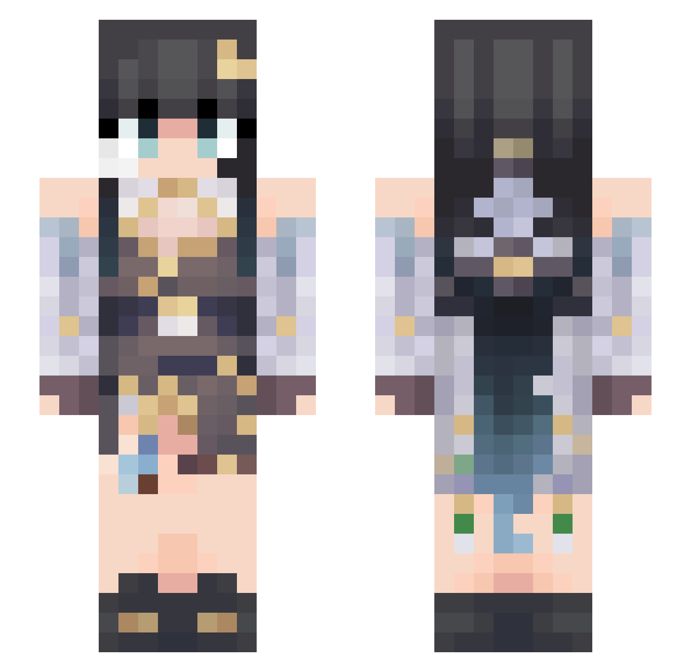 Swimsuit_Goddess Minecraft skin, front and back view