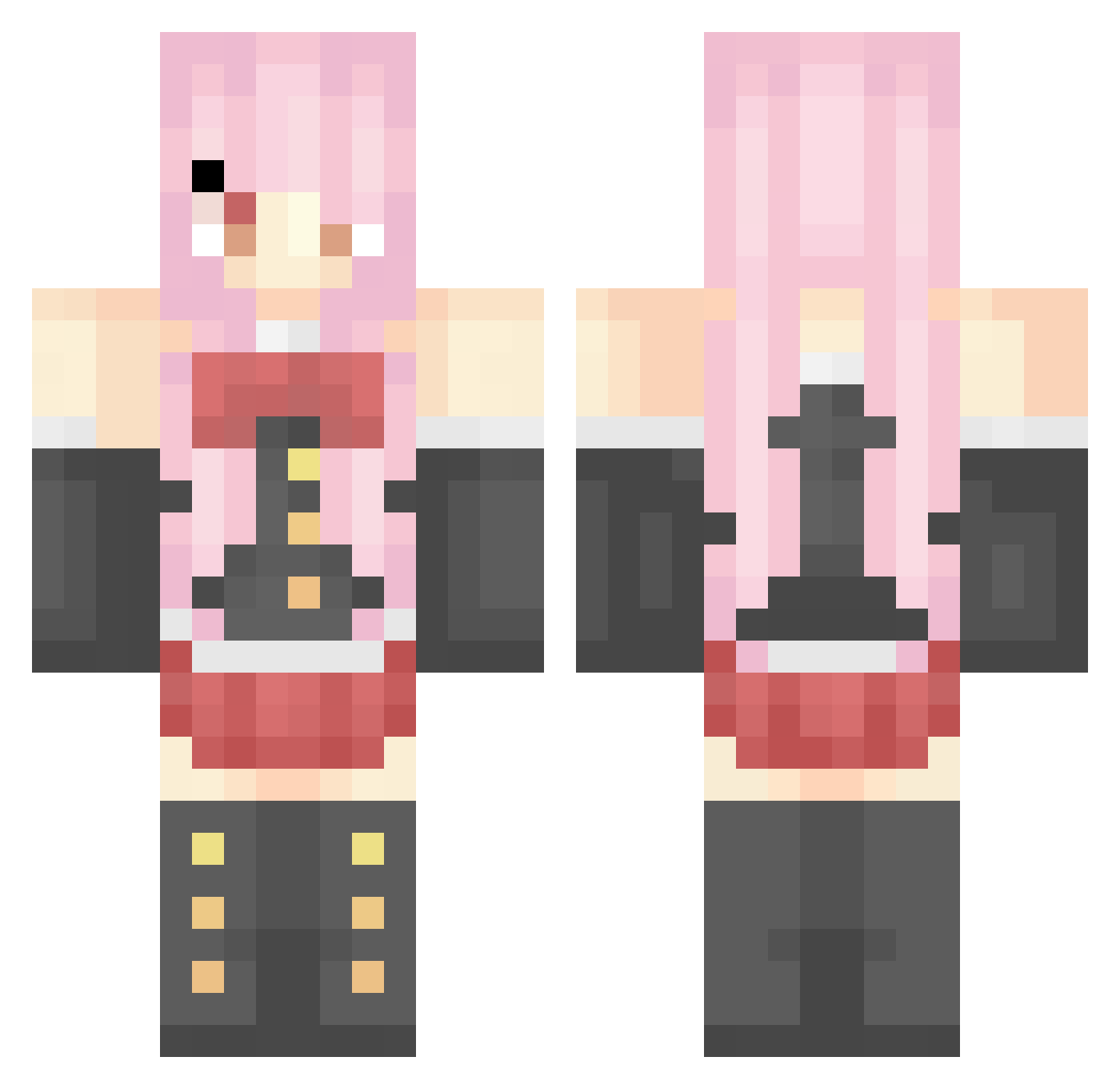 ExtraSneakyNut Minecraft skin, front and back view