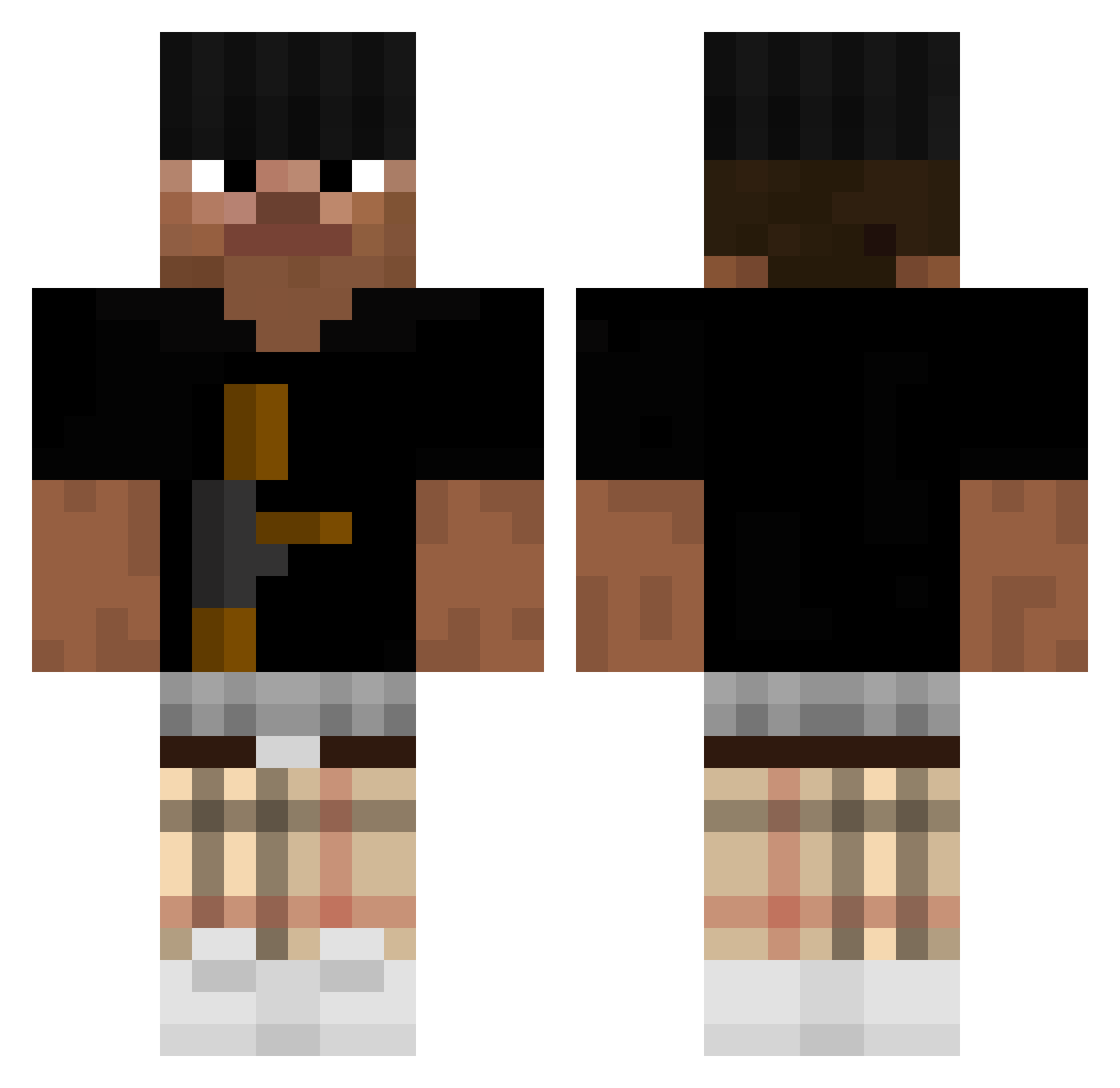 GewoonJe55e Minecraft skin, front and back view
