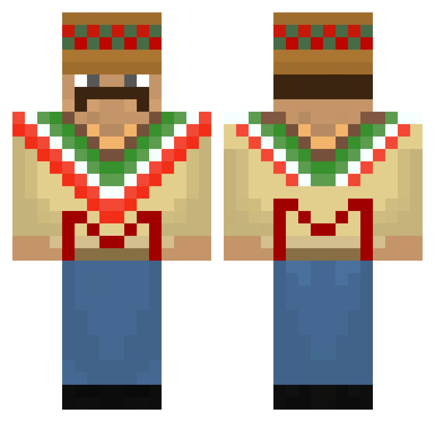 YaniChngas Minecraft skin, front and back view