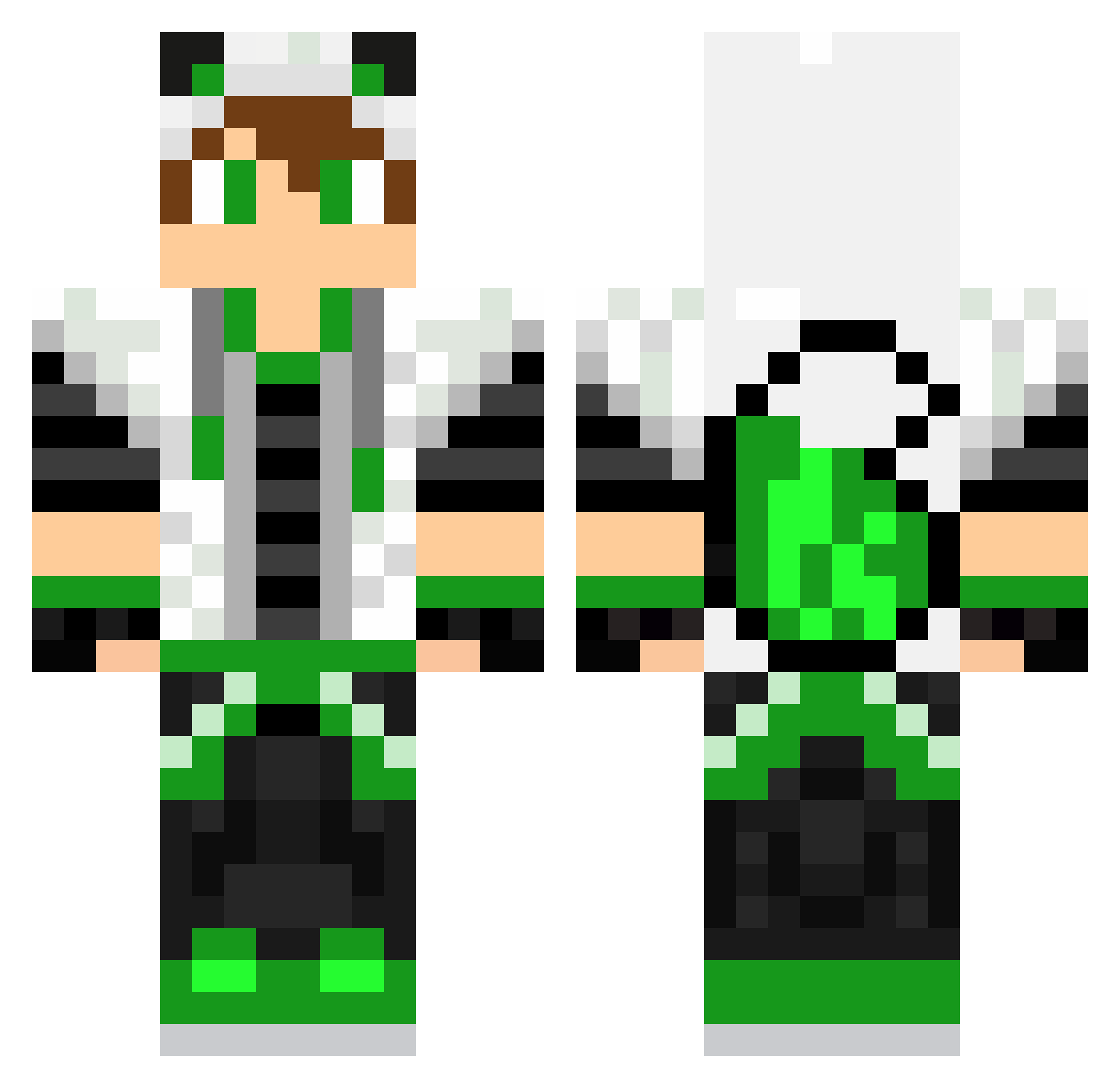Poggeth Minecraft skin, front and back view