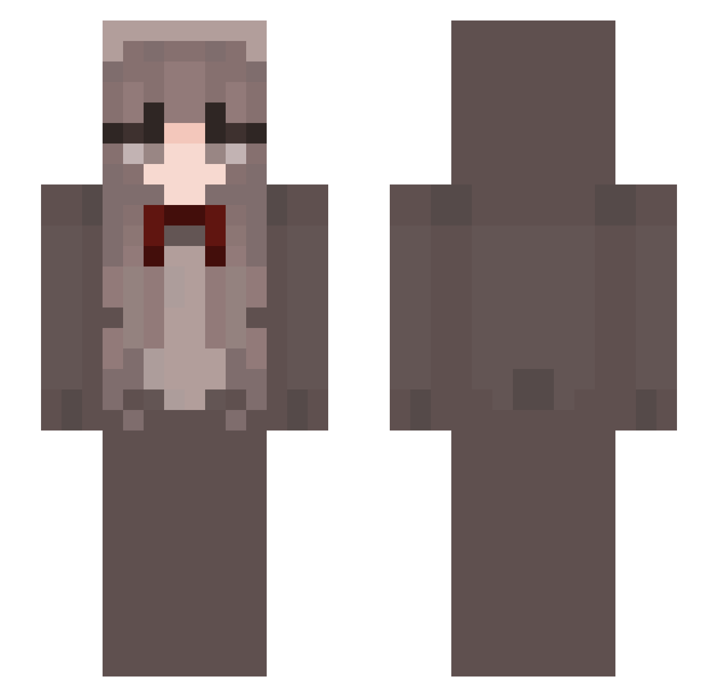 lucymaybe Minecraft skin, front and back view