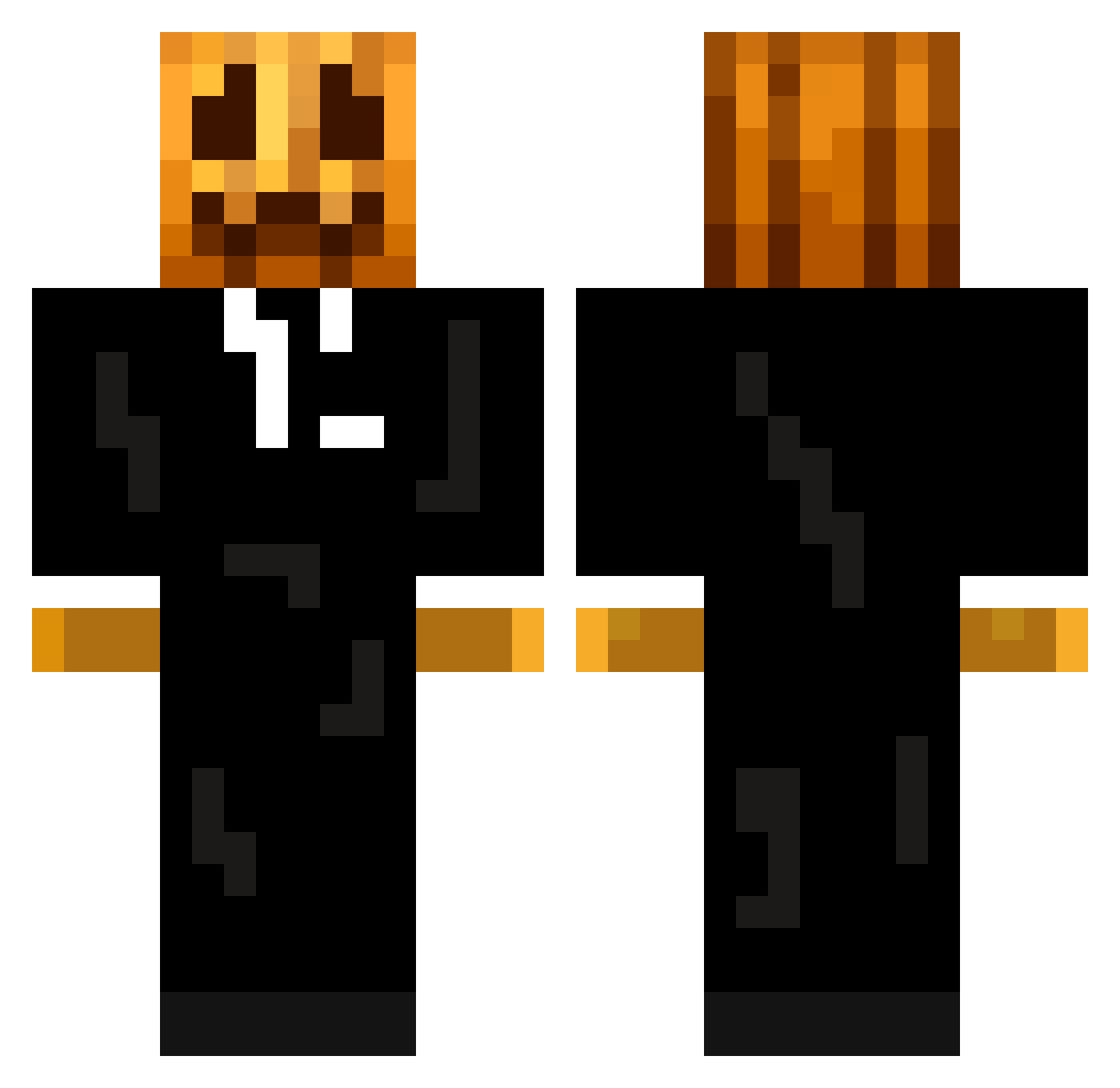 Skitt13_ Minecraft skin, front and back view