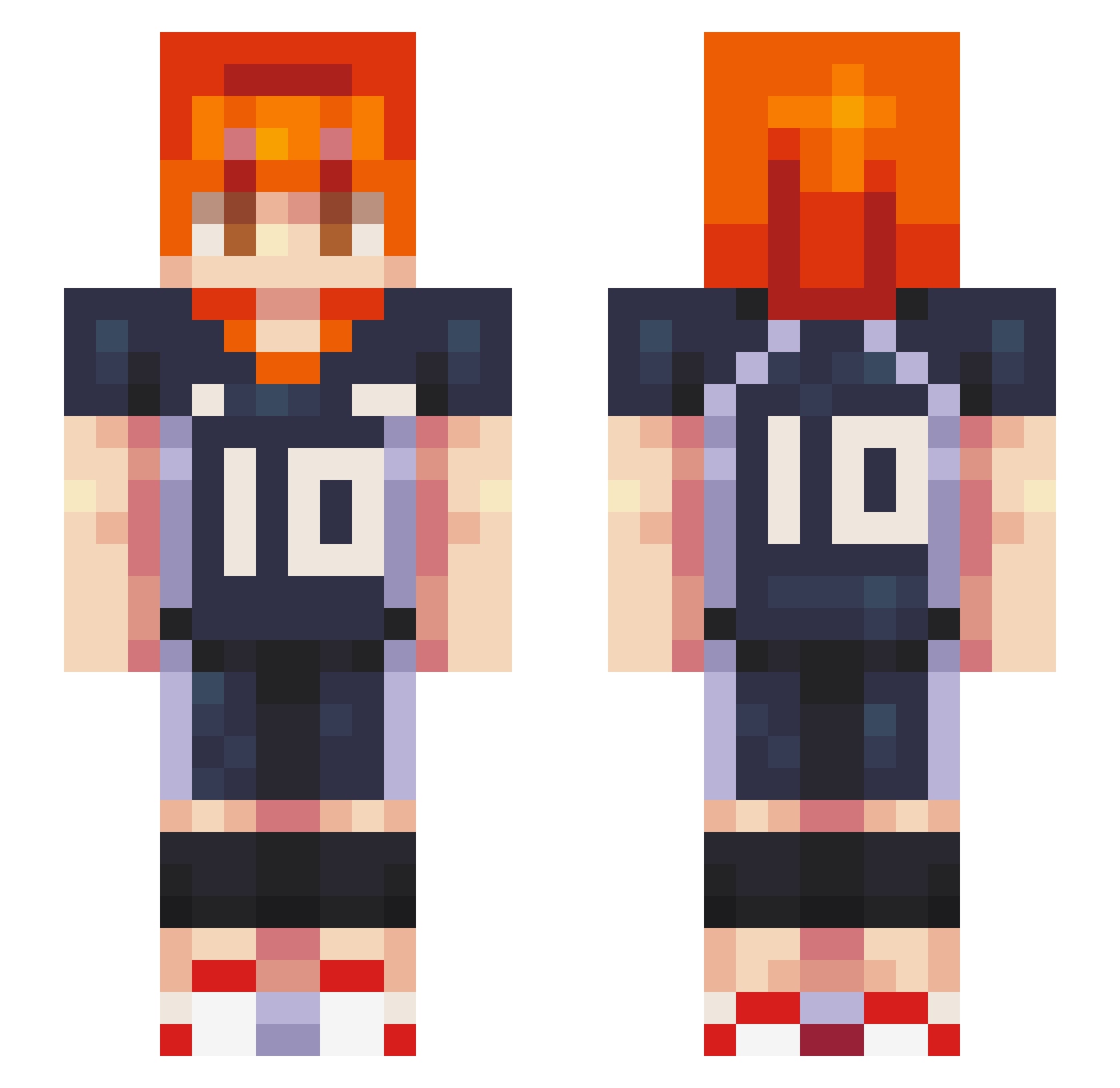 jojetecoje Minecraft skin, front and back view