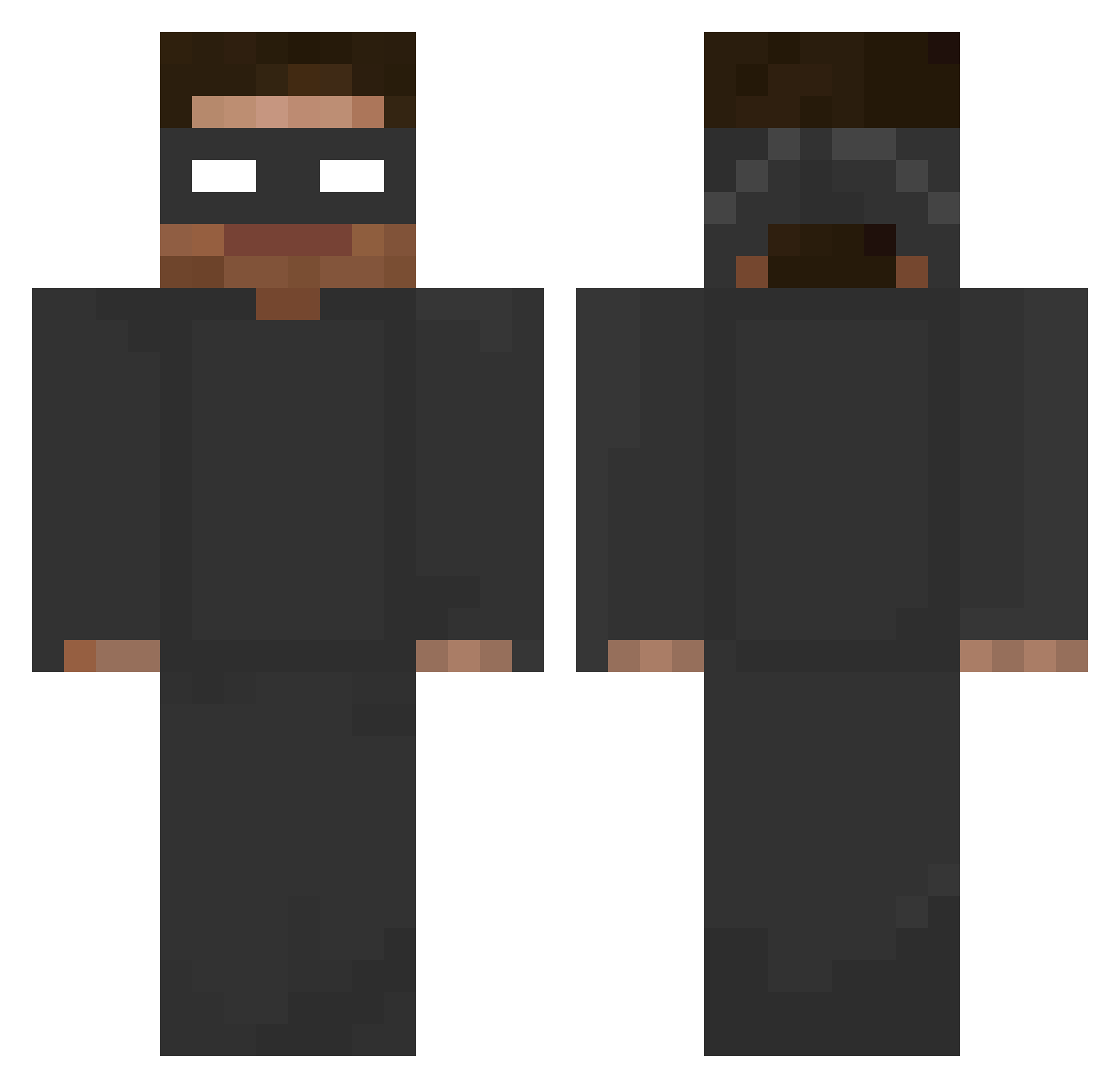 Supposing Minecraft skin, front and back view
