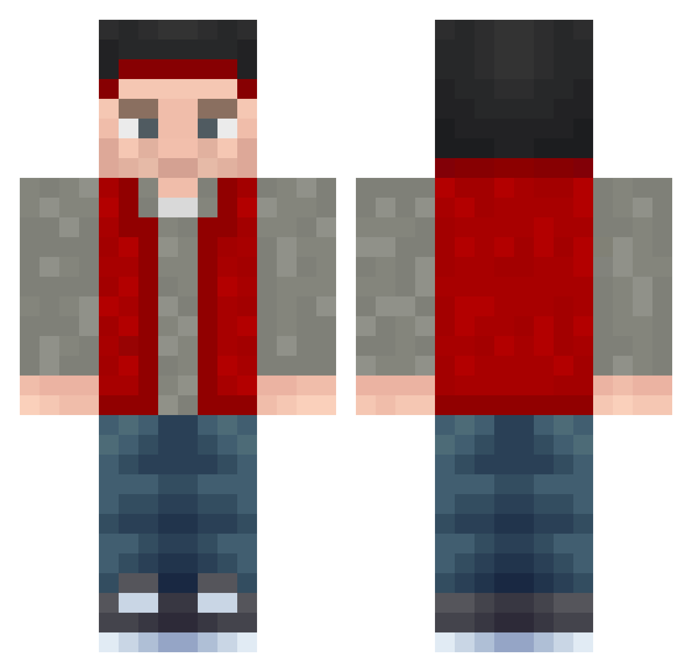 jfft Minecraft skin, front and back view
