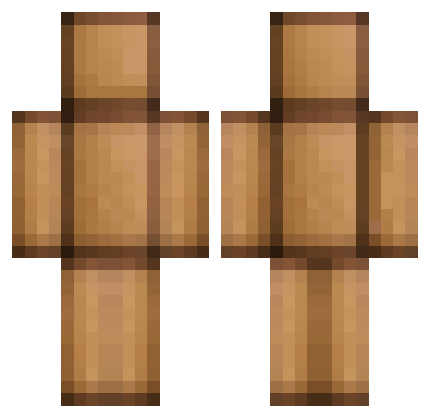 Pleakley Minecraft skin, front and back view