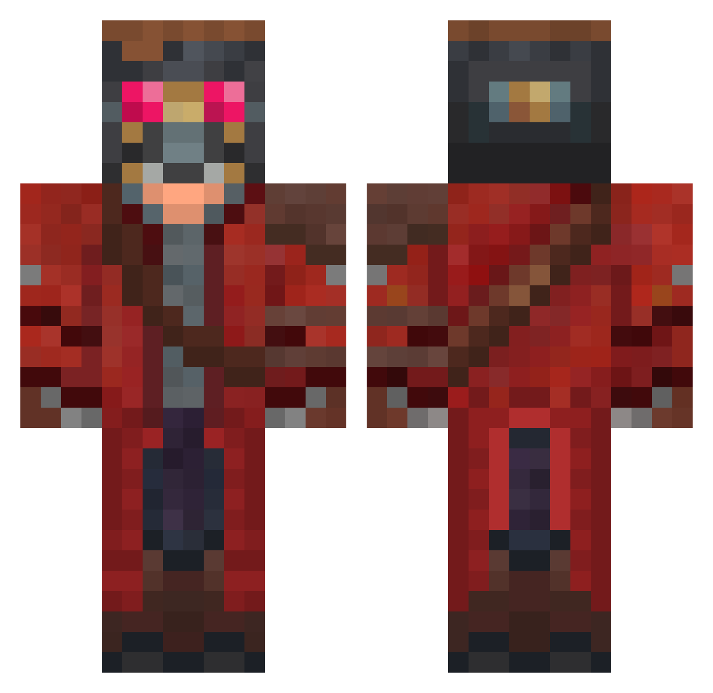 Decares Minecraft skin, front and back view