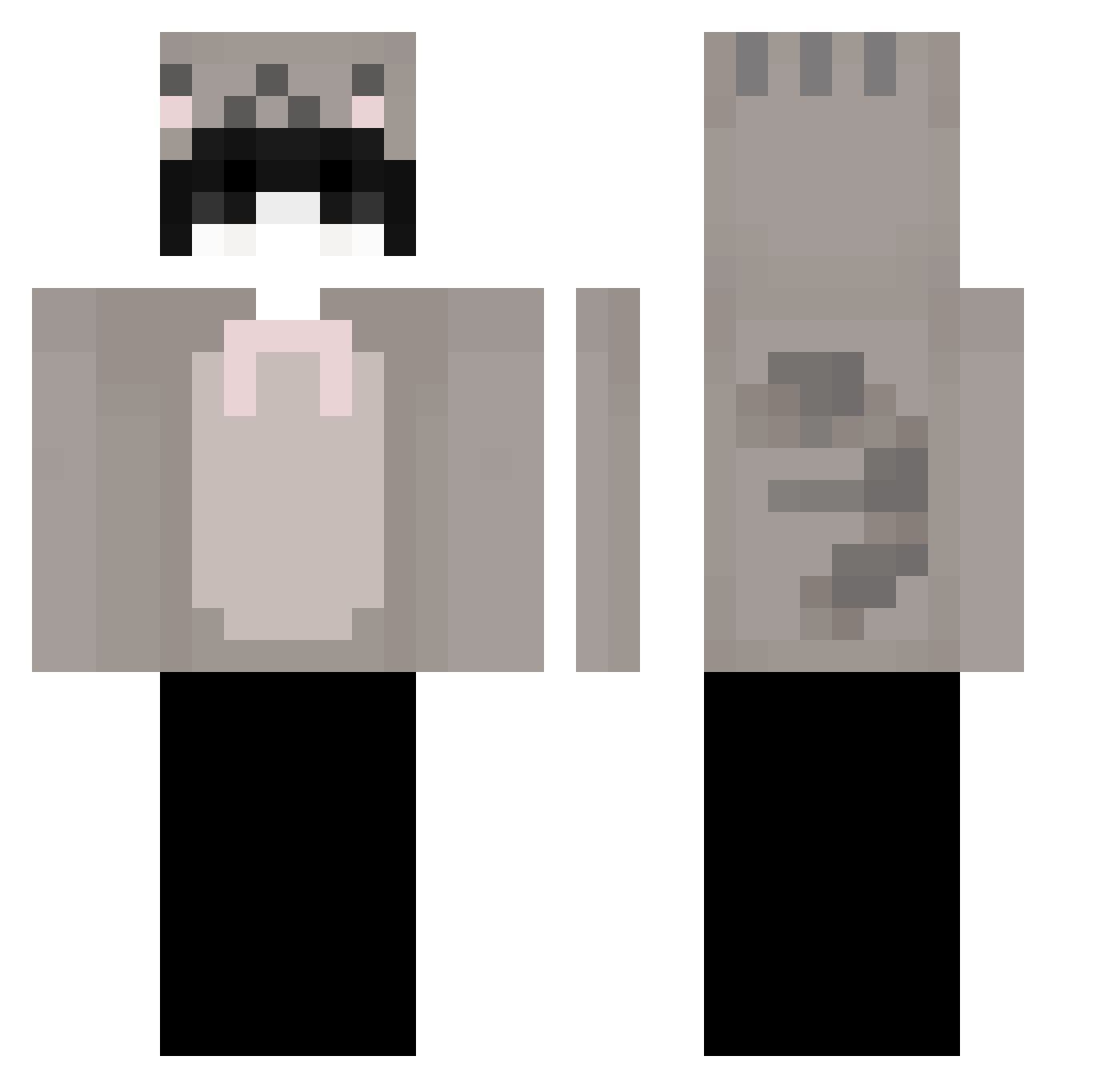 LYYREES Minecraft skin, front and back view