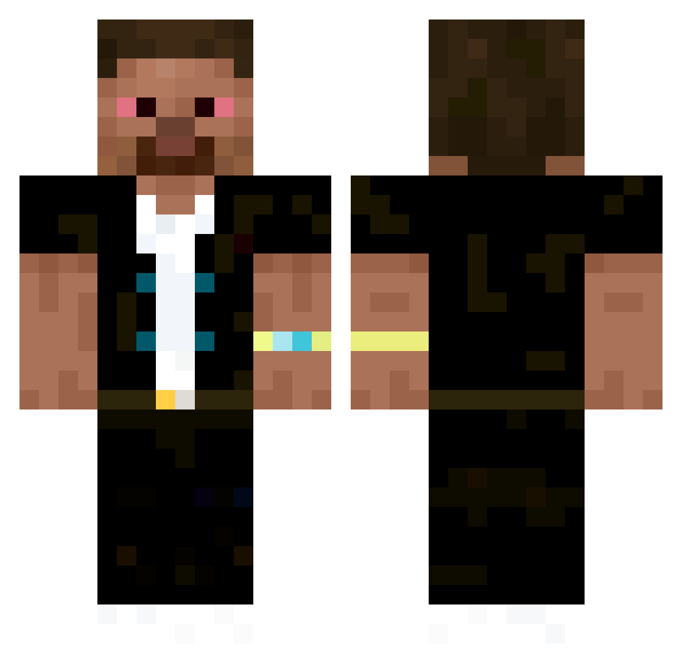 Ripplet Minecraft skin, front and back view