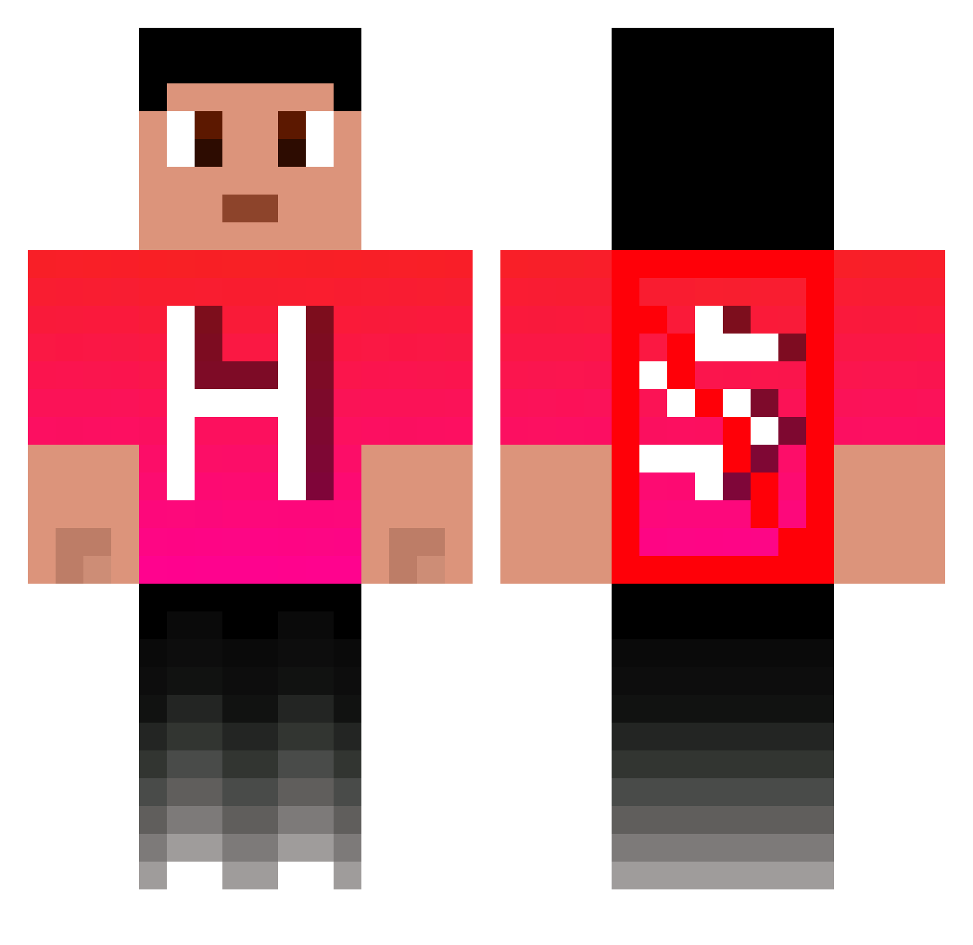 Unsolve Minecraft skin, front and back view