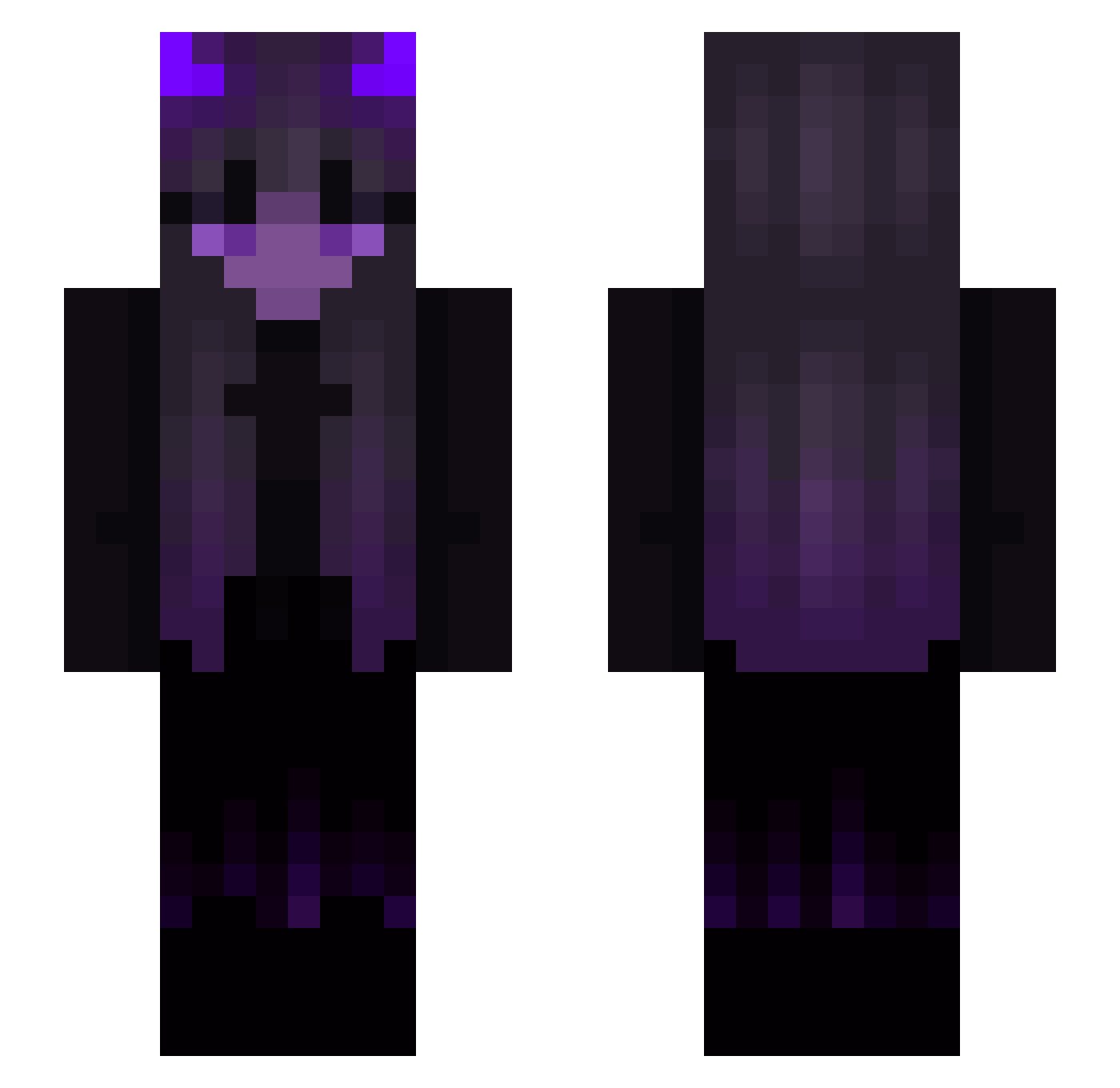 Yushideta Minecraft skin, front and back view