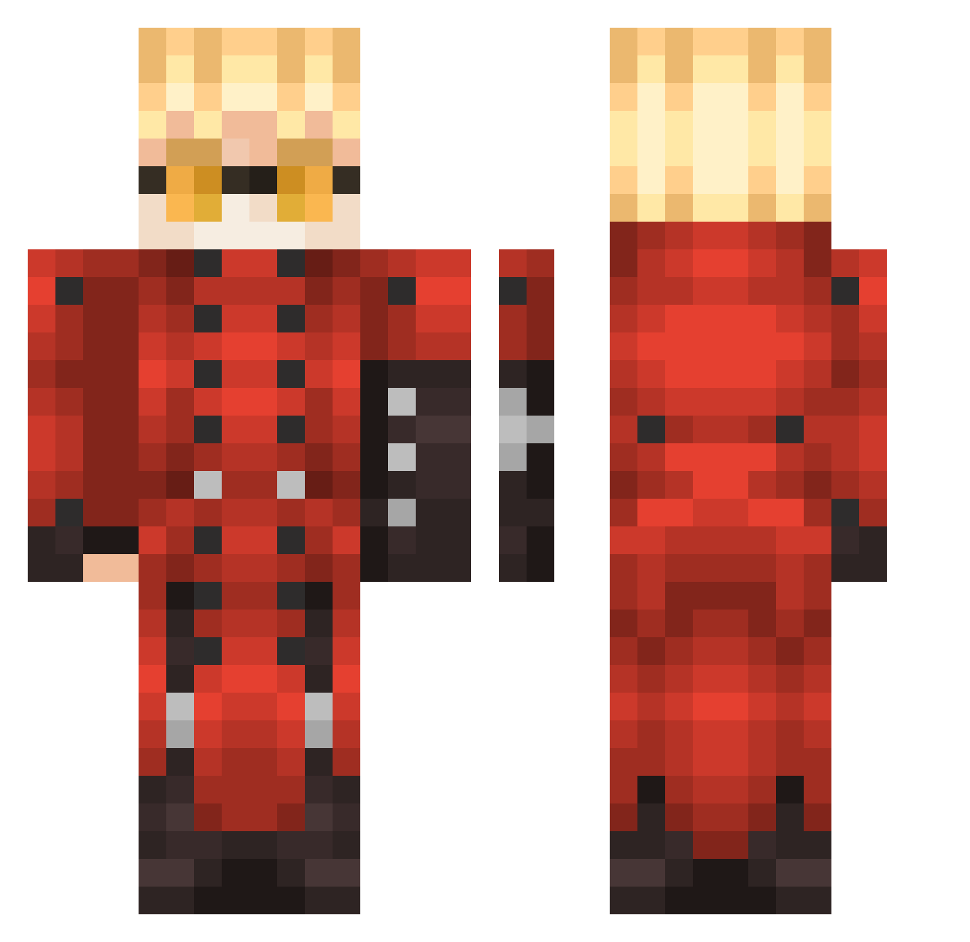 ZestyIsNotHere Minecraft skin, front and back view