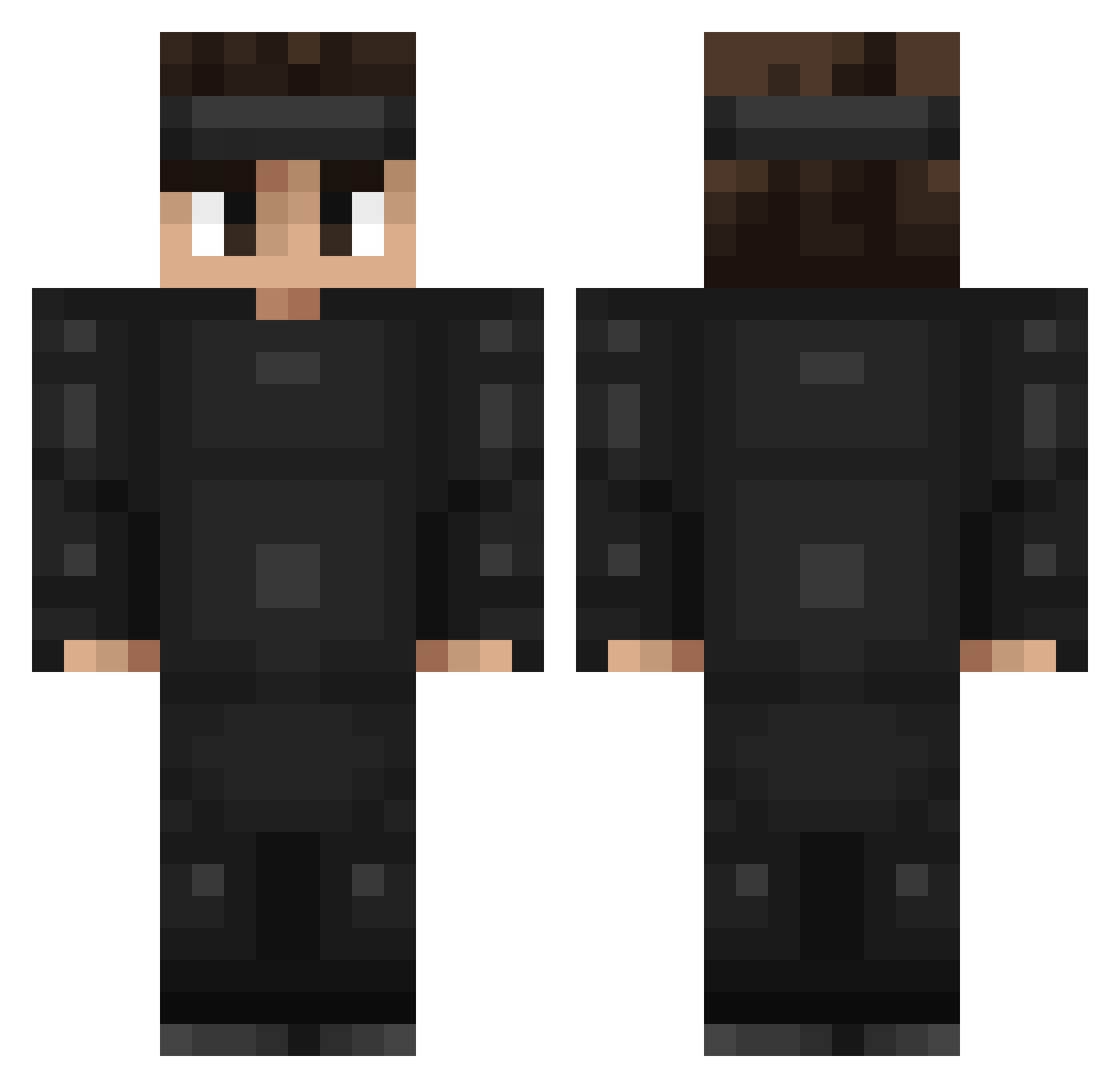 Hangout Minecraft skin, front and back view