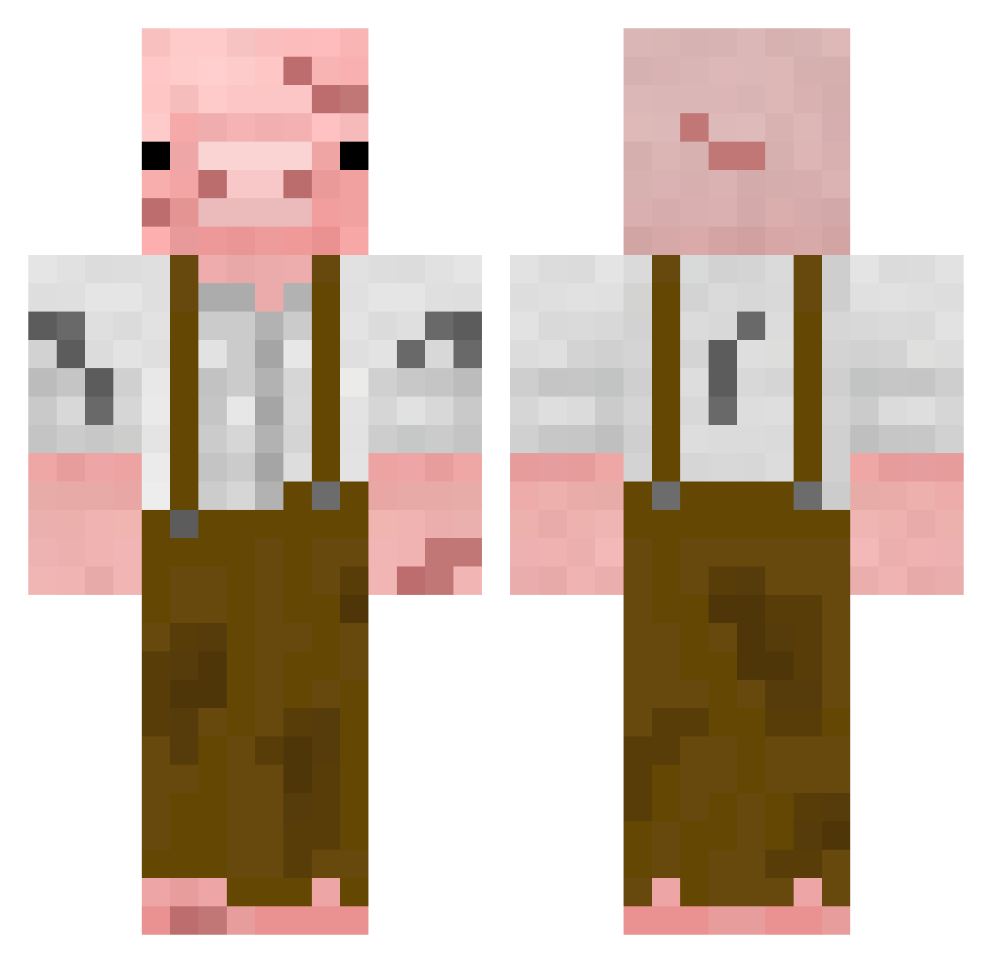 PickMeEgirl Minecraft skin, front and back view