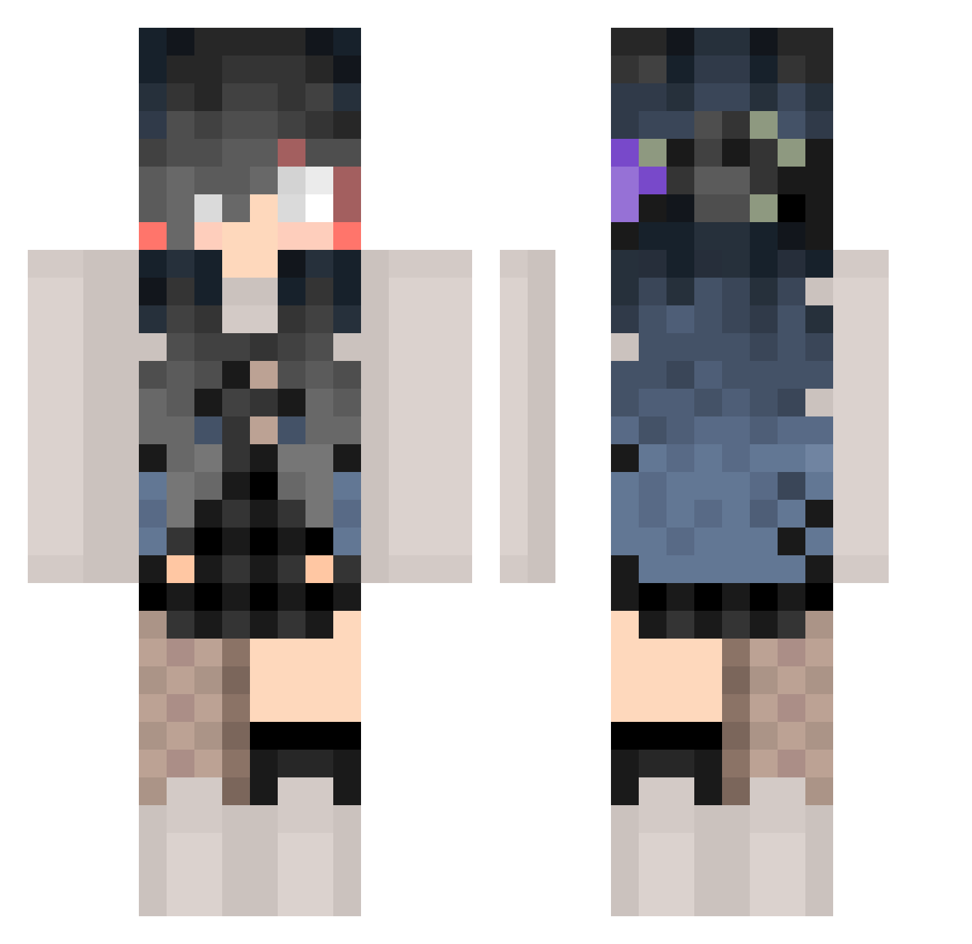absolutegamer0 Minecraft skin, front and back view