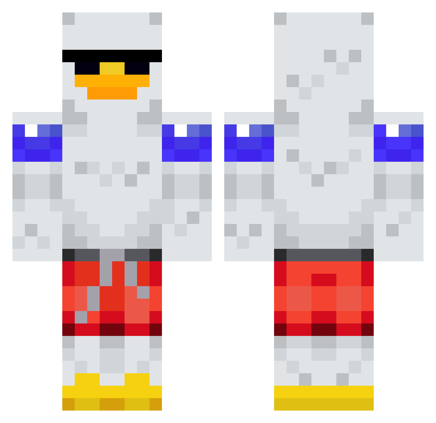 Tompala63 Minecraft skin, front and back view