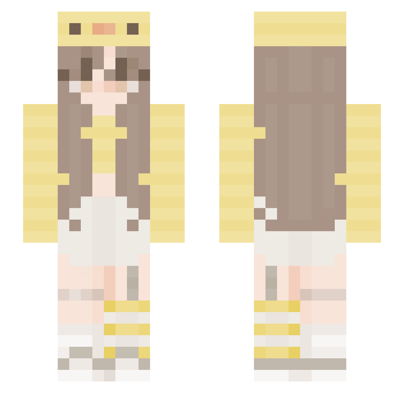 Itchy74 Minecraft skin, front and back view