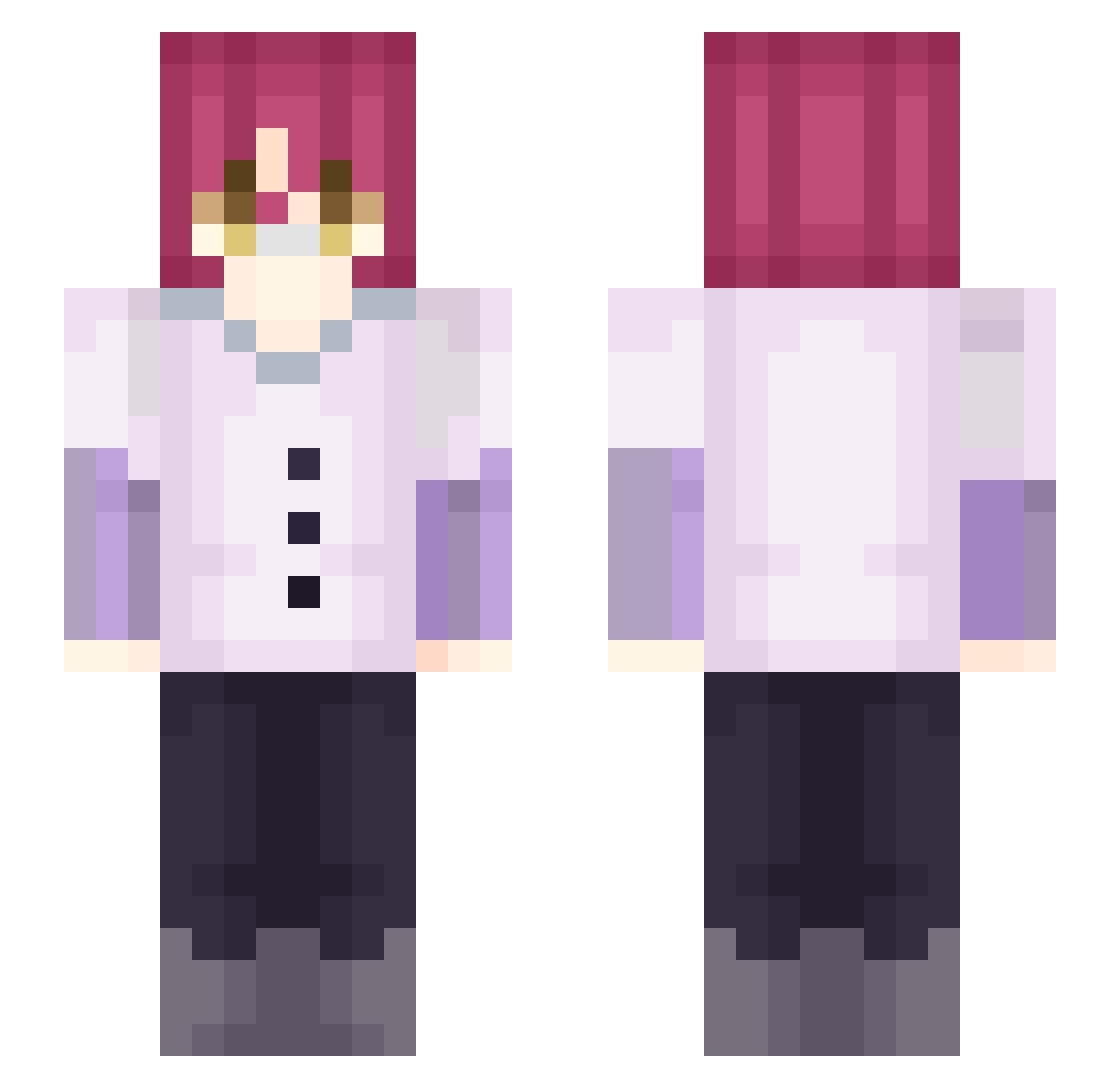 sorciovolante Minecraft skin, front and back view