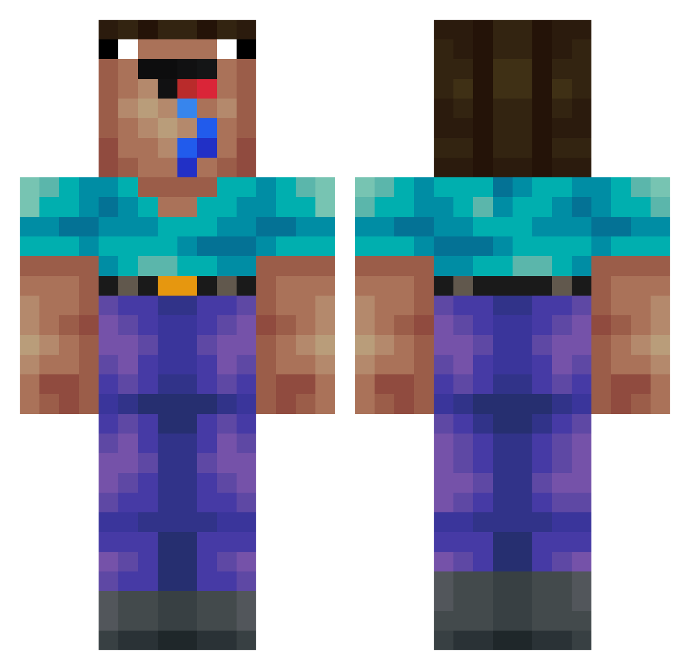 Raesen_33 Minecraft skin, front and back view