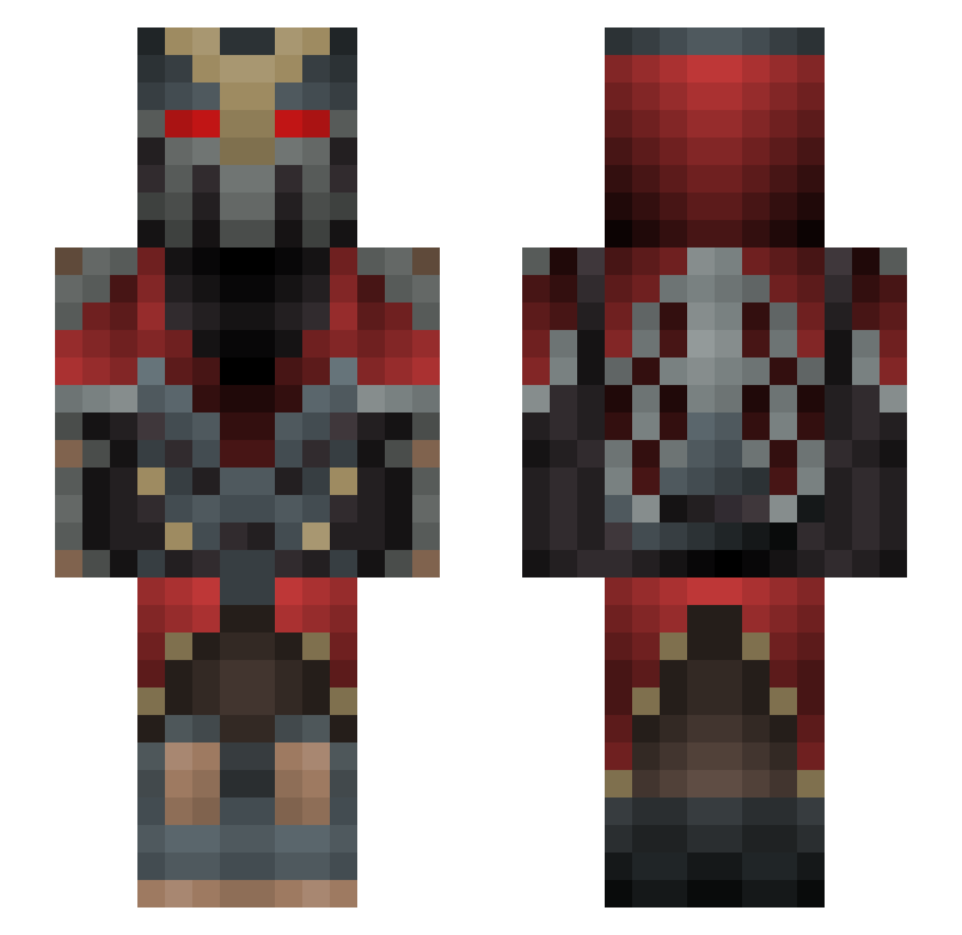 zywki Minecraft skin, front and back view