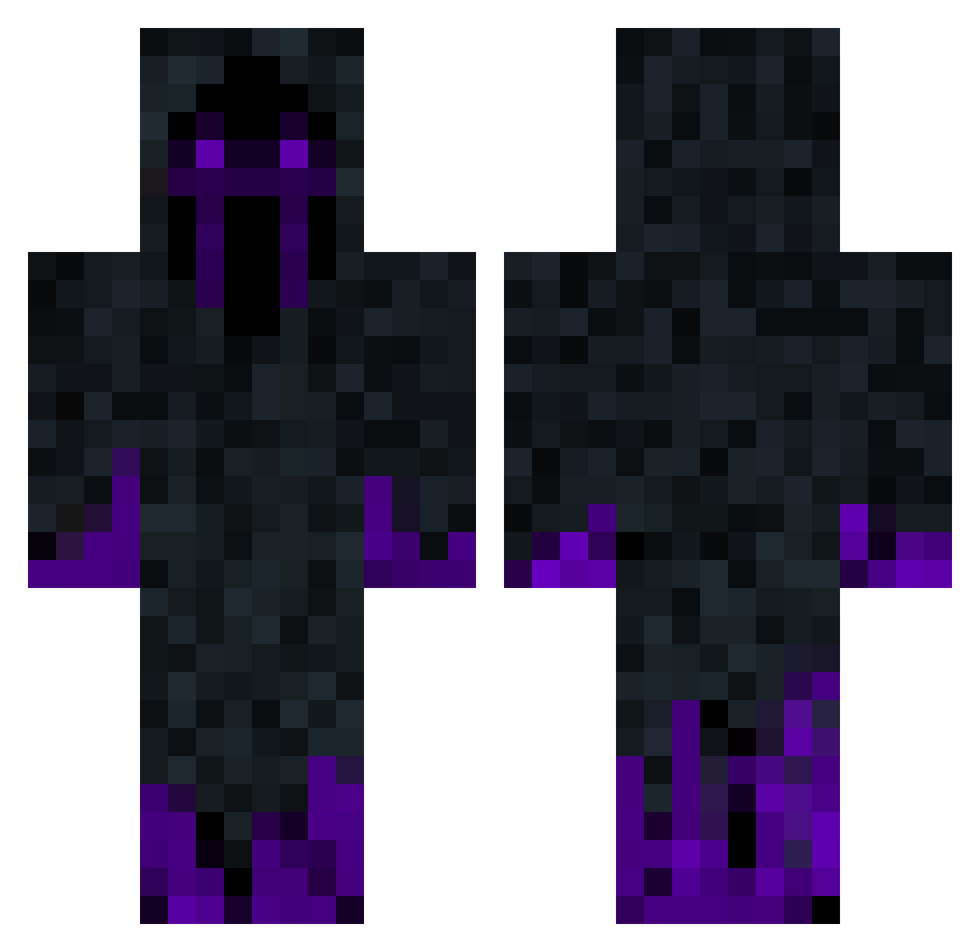 Wolvarinhas Minecraft skin, front and back view