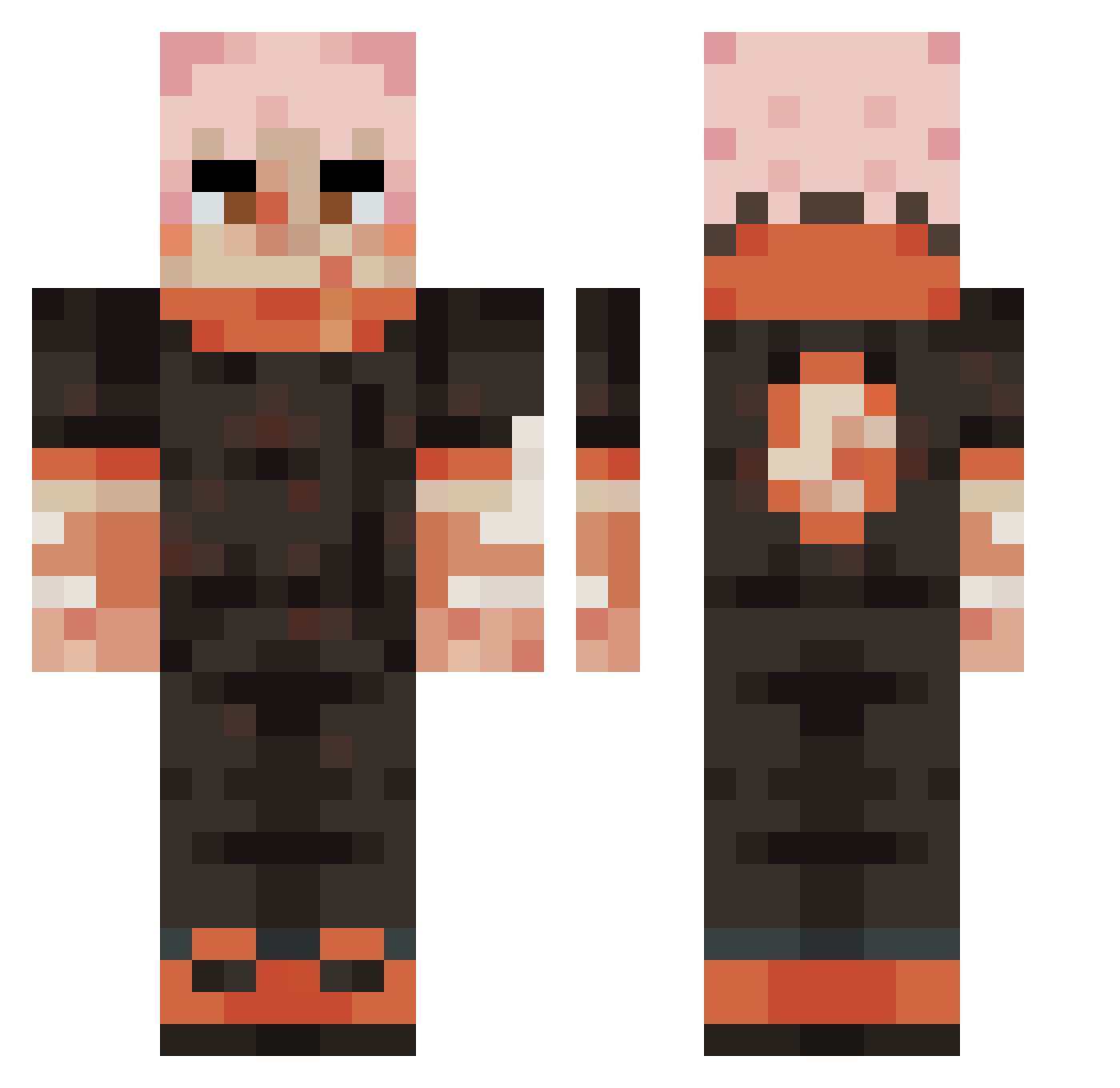braxvipcoll Minecraft skin, front and back view