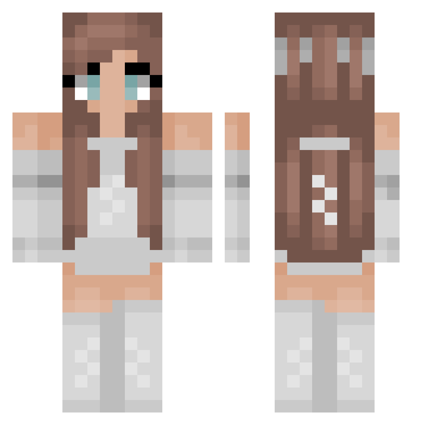 spicypanda74 Minecraft skin, front and back view