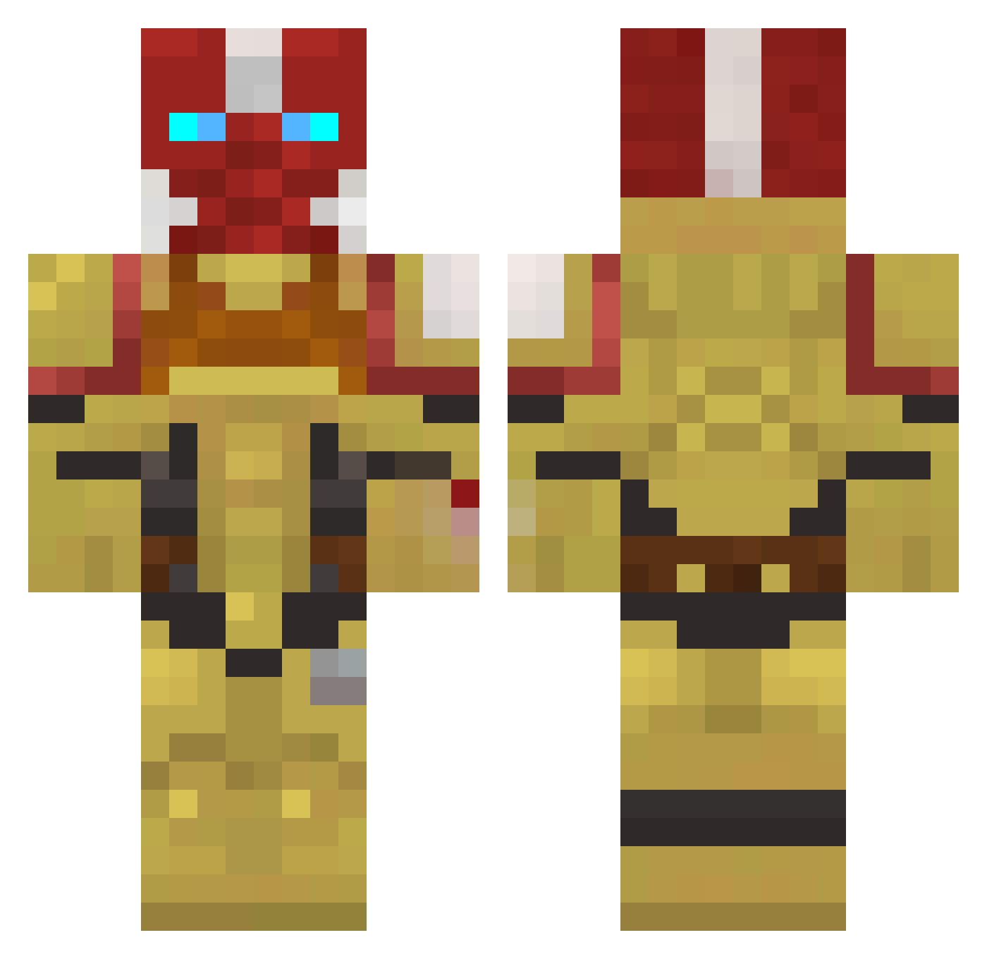 BismarckSenpai Minecraft skin, front and back view