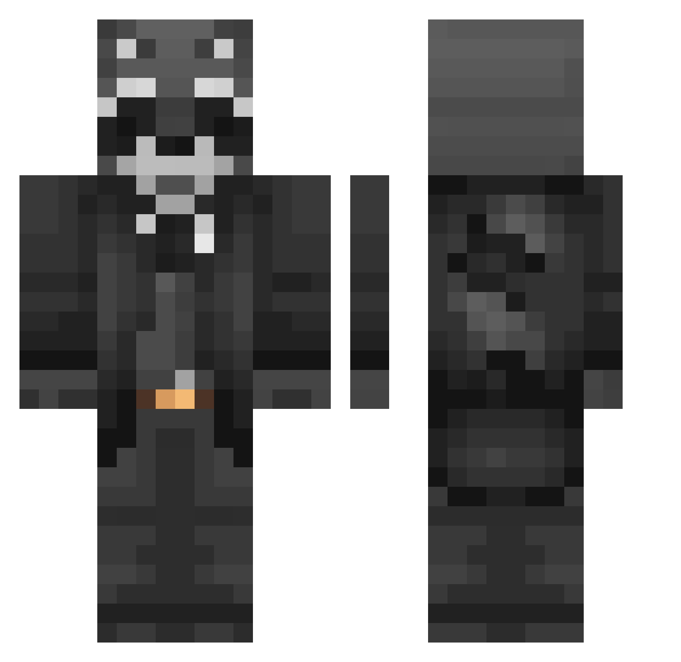 WasteManagement_ Minecraft skin, front and back view