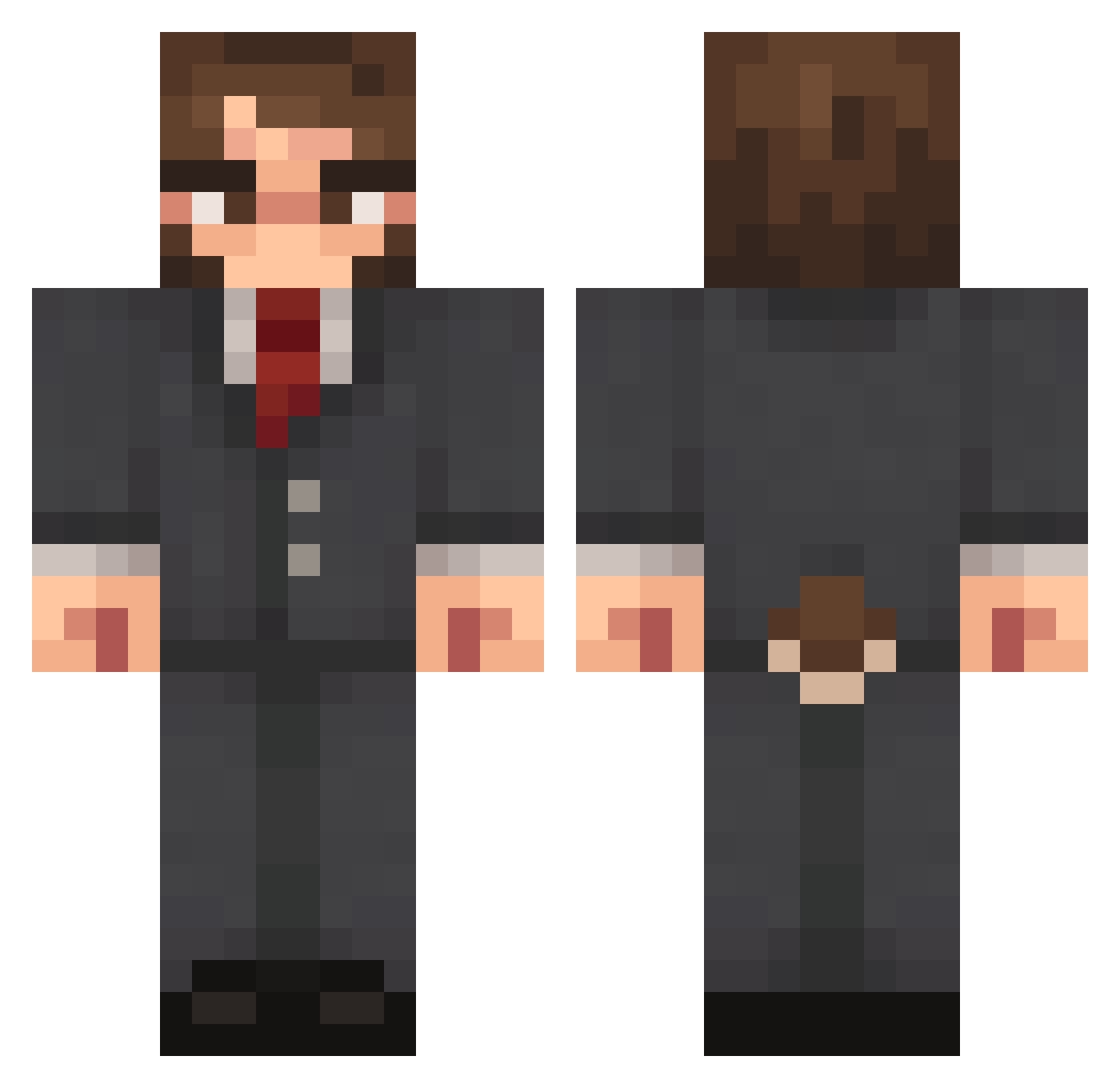 phllzas Minecraft skin, front and back view