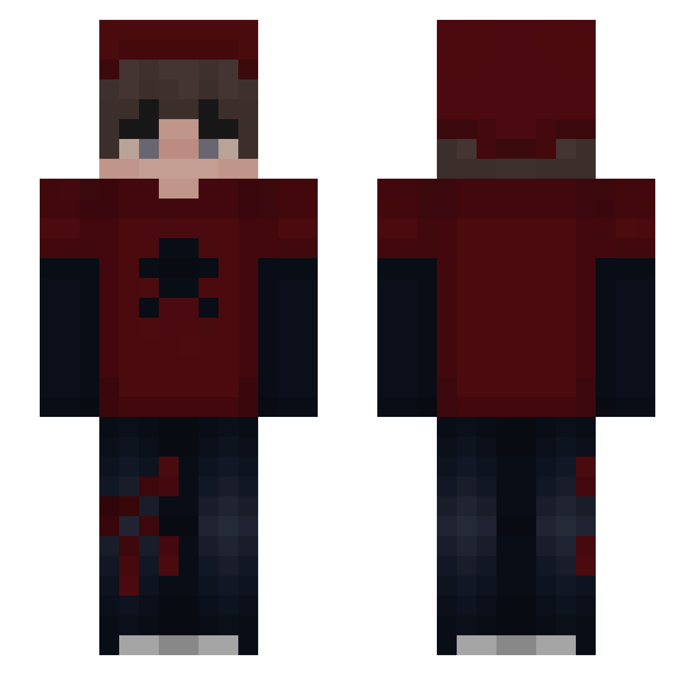 Ekkomiczny Minecraft skin, front and back view