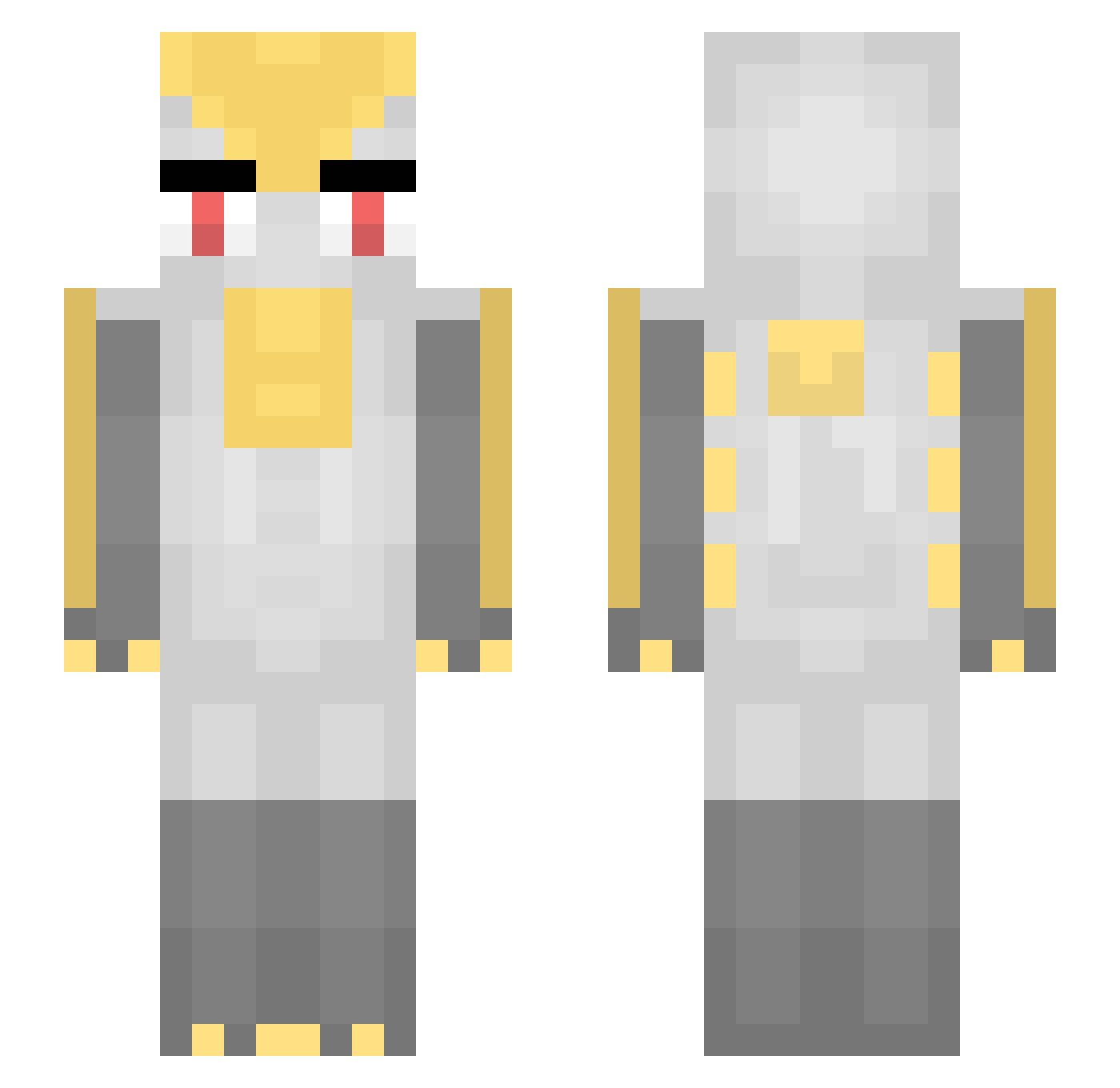ItzCurb Minecraft skin, front and back view